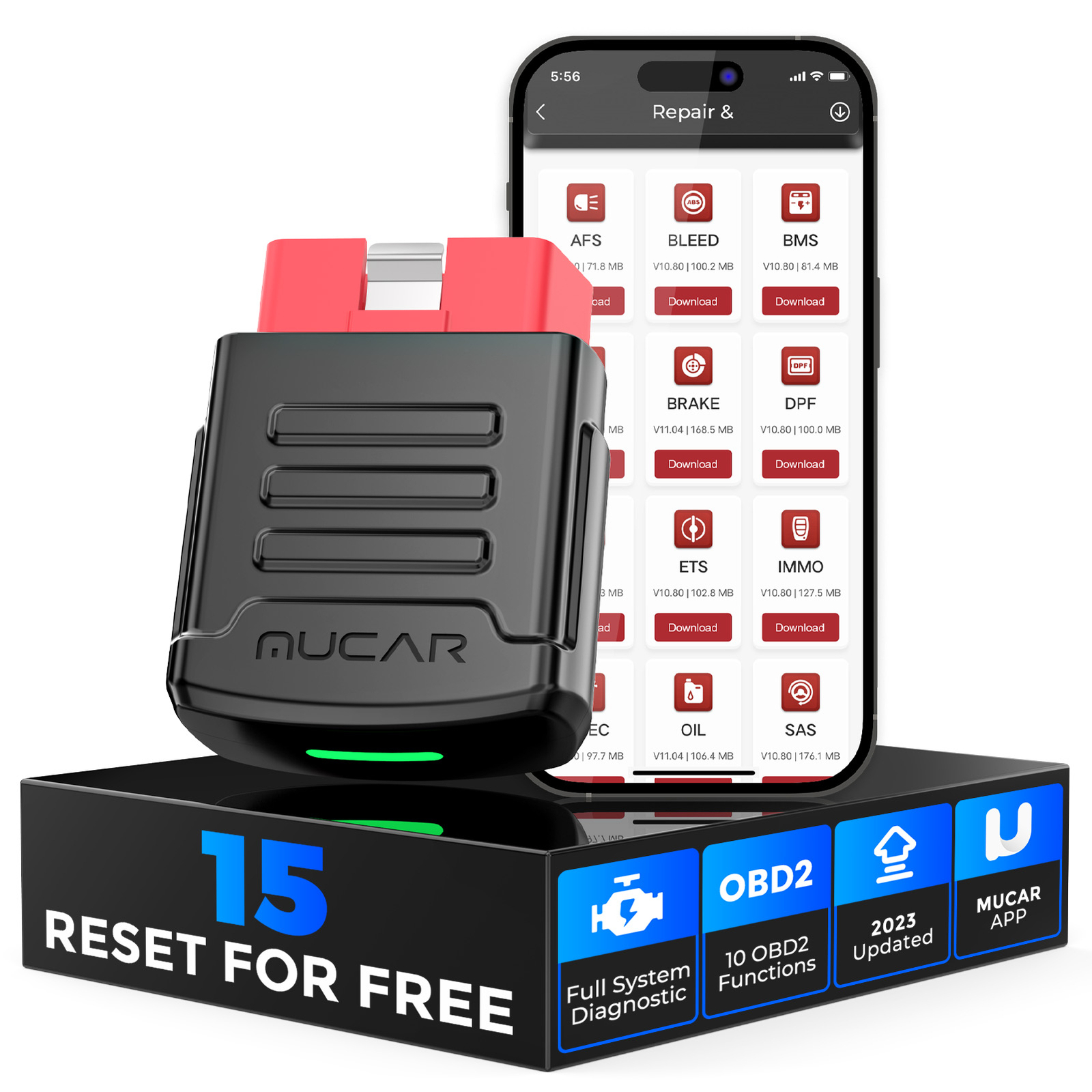 2024 MUCAR BT200PRO OBD2 Scanner Code Reader Full System Car Diagnostic Tool