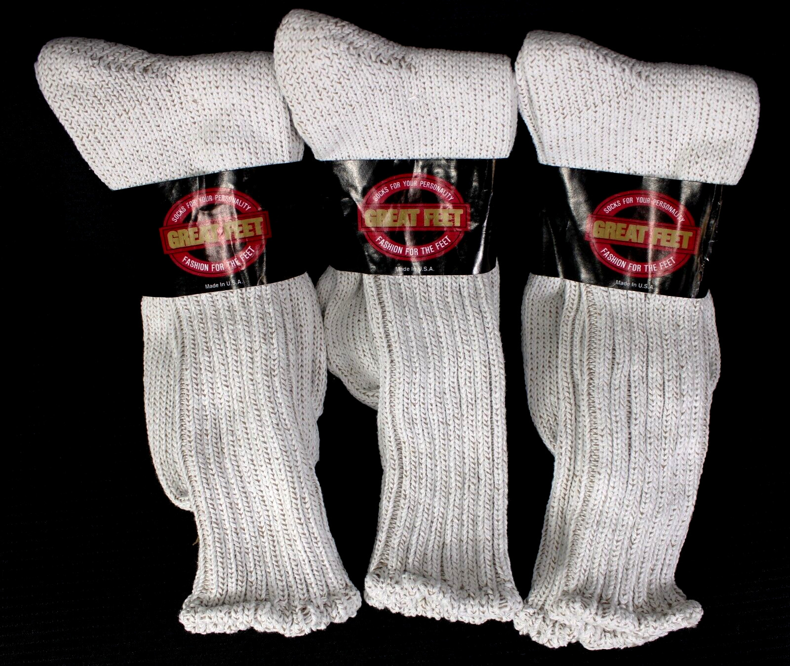 Wool Socks Size 10-13 Men Women Wool Blend Ribbed Elder Hosiery Great Feet USA