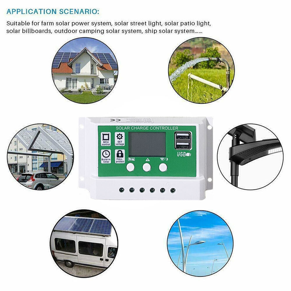 200 Watts Solar Panel Kit 100A 12V Battery Charger with Controller Caravan Boat