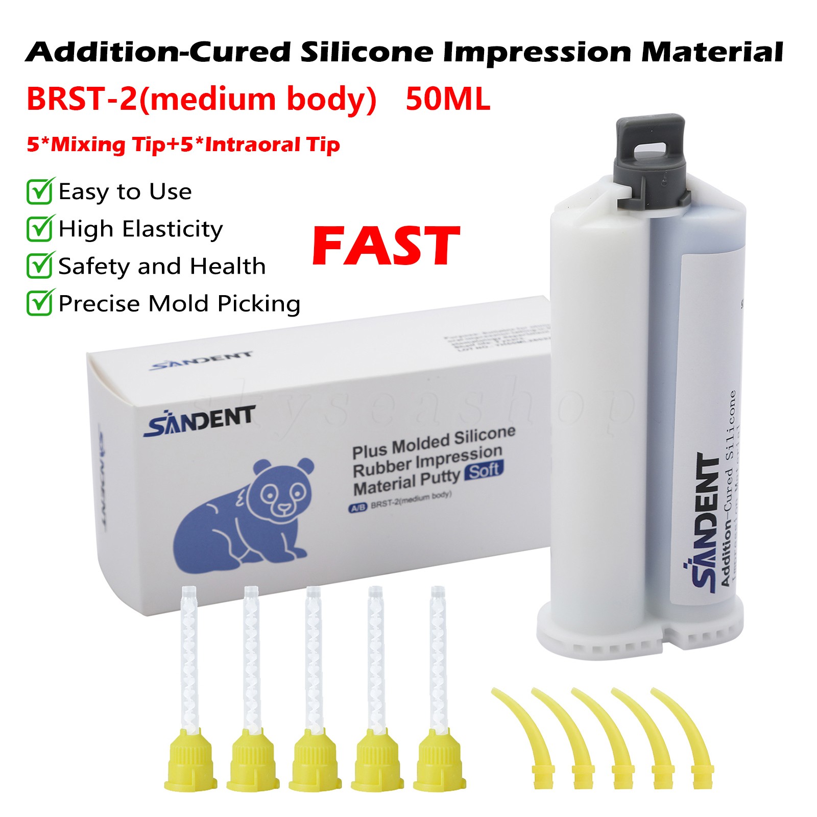 SANDENT Dental Impression Material Silicone Medium Body type 50ML*2