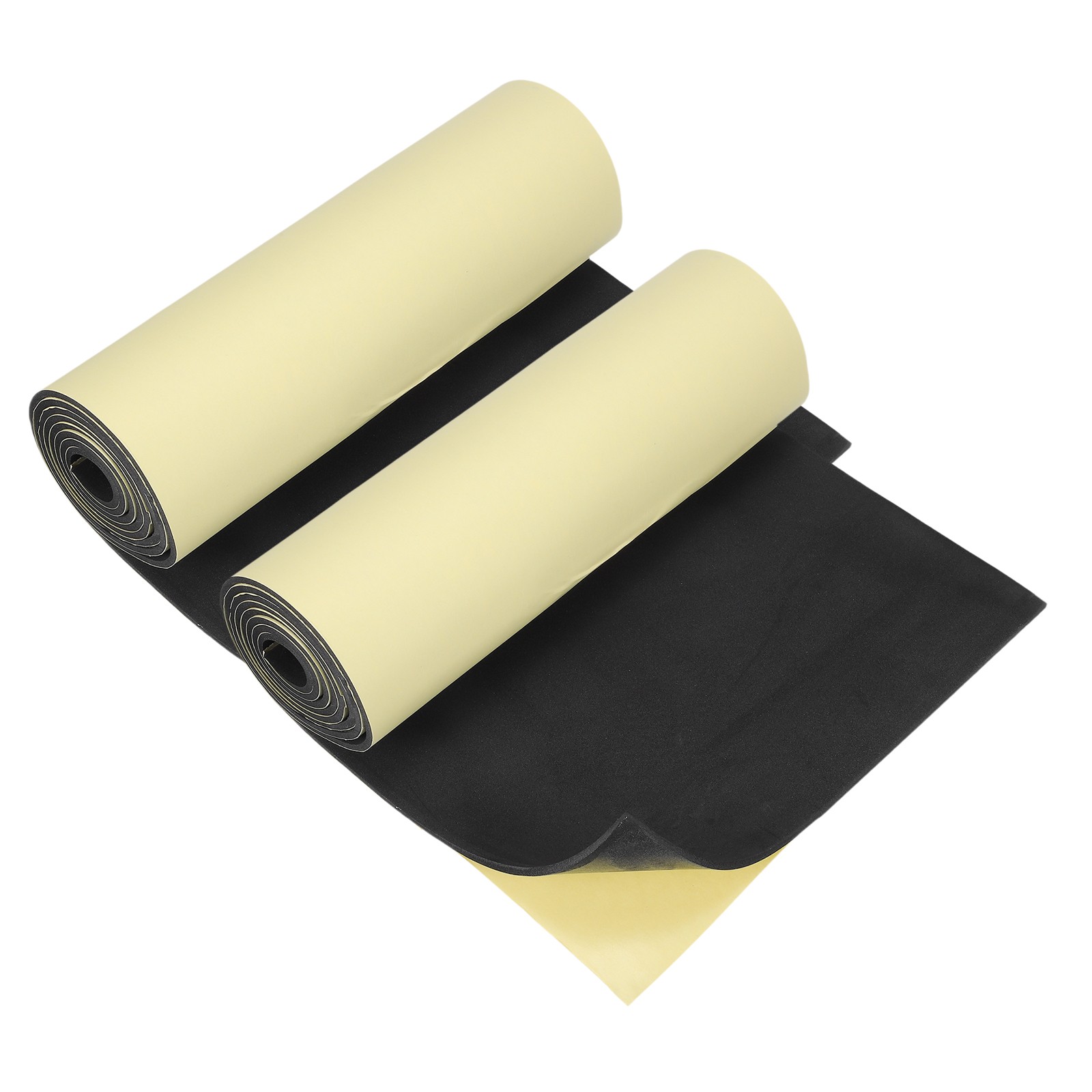 2 Pcs EVA Foam Roll with Adhesive Backing, 4mm 5/32" Thick 78''x13'', Black