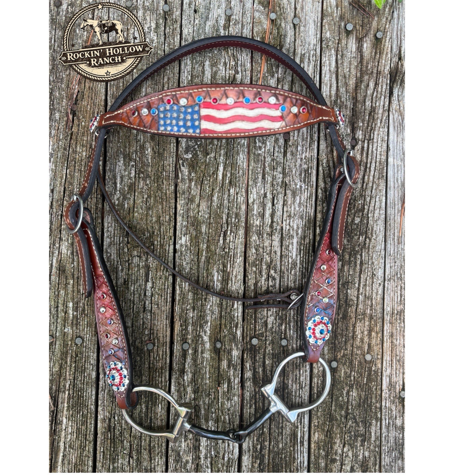 Patriotic Tack Set (Full Buckaroo Style Star Spangled Complete Set)