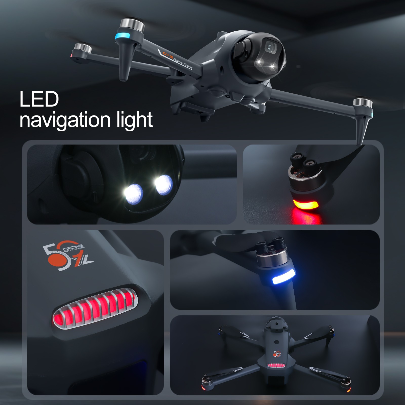 YL059 GPS Return Drone 4K Camera Lightweight Foldable FPV Transmission w/ Screen