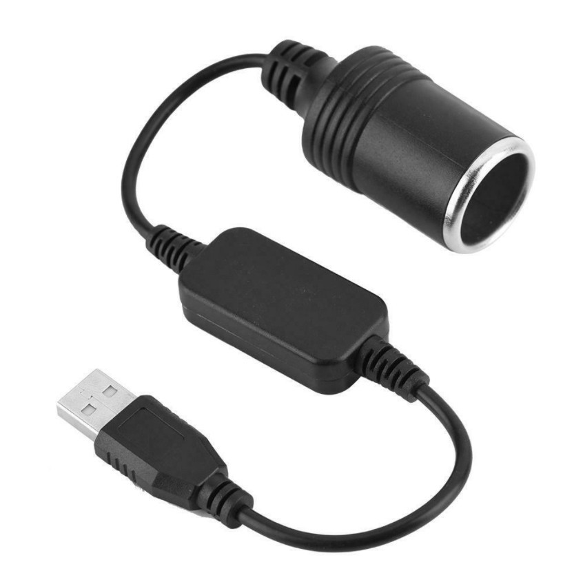USB Port 12V Car Voltage Conversion Line Socket Power Adapter Charger Cable Line