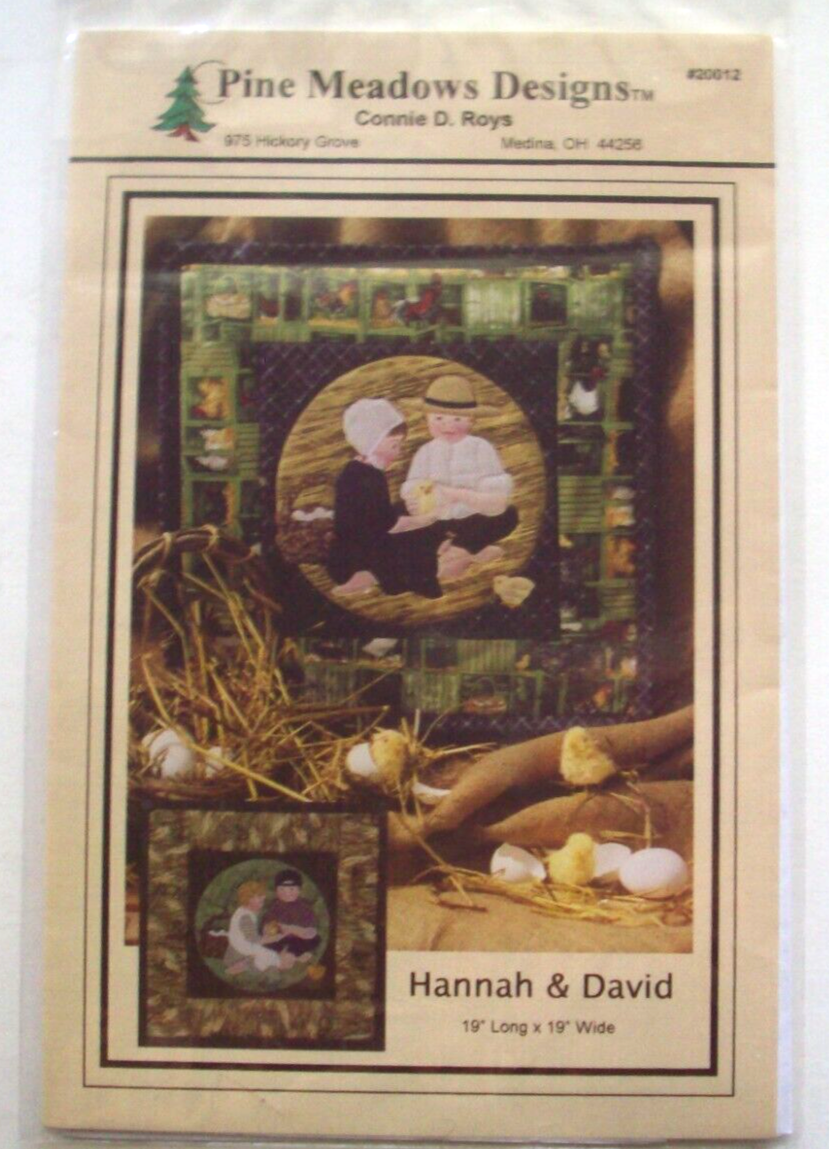 Hannah & David children w chicks applique quilt pattern *R