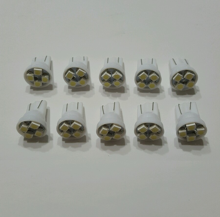 10PCS #555 WHITE *Super Bright* 6.3 volt 4 LED Pinball Machine Light Bulb Lamps