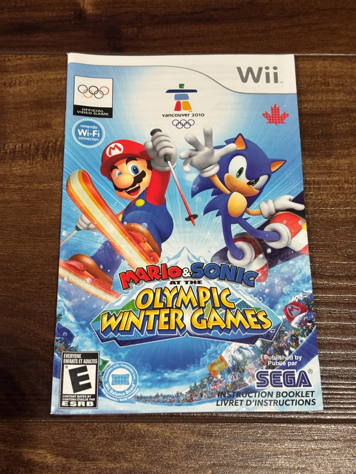 Mario & Sonic at the Olympic Winter Games Nintendo Wii Instruction Manual Only