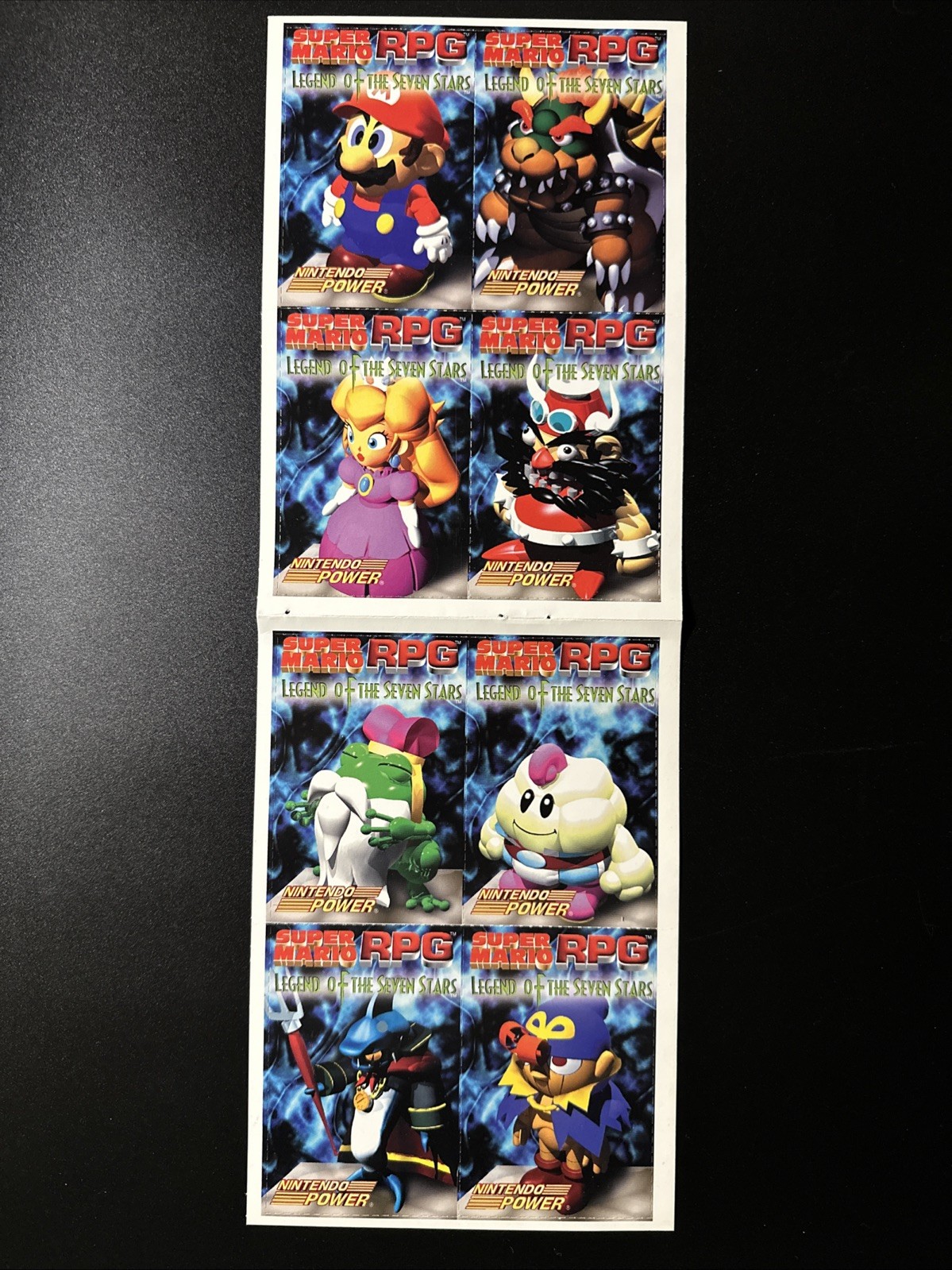 RARE Nintendo Power Super Mario RPG Uncut Cards Sheet cgc Retro VIntage 2 3 Cgc