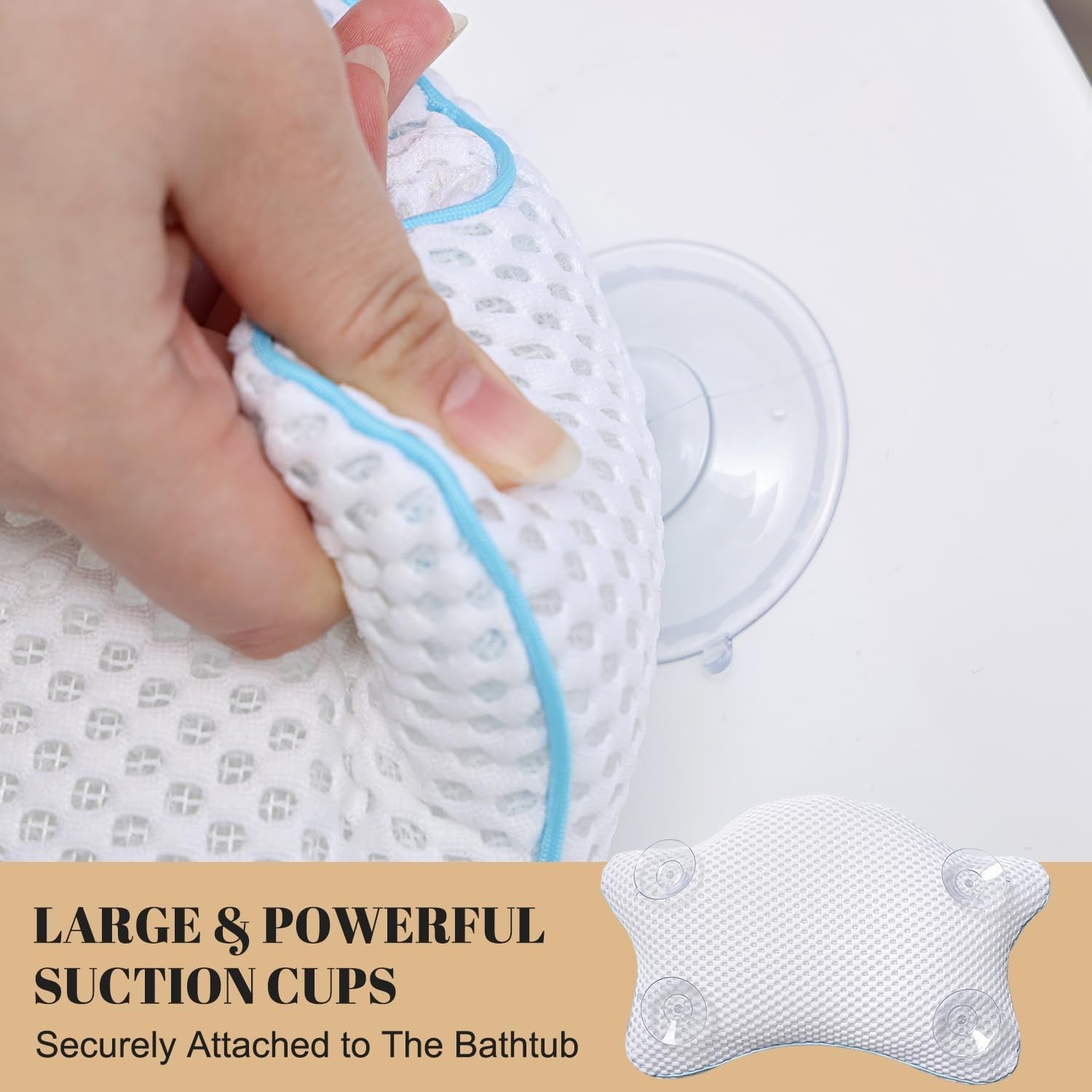 Ergonomically Designed Bath Pillow with 4 Suction Cups - Ultimate Relaxation
