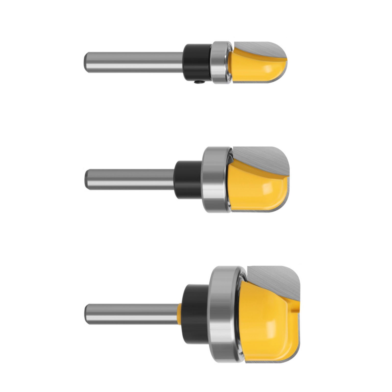 3pcs 1/4 Shank Bowl and Tray Template Router Bit Tool Set Diameter 1/2 3/4