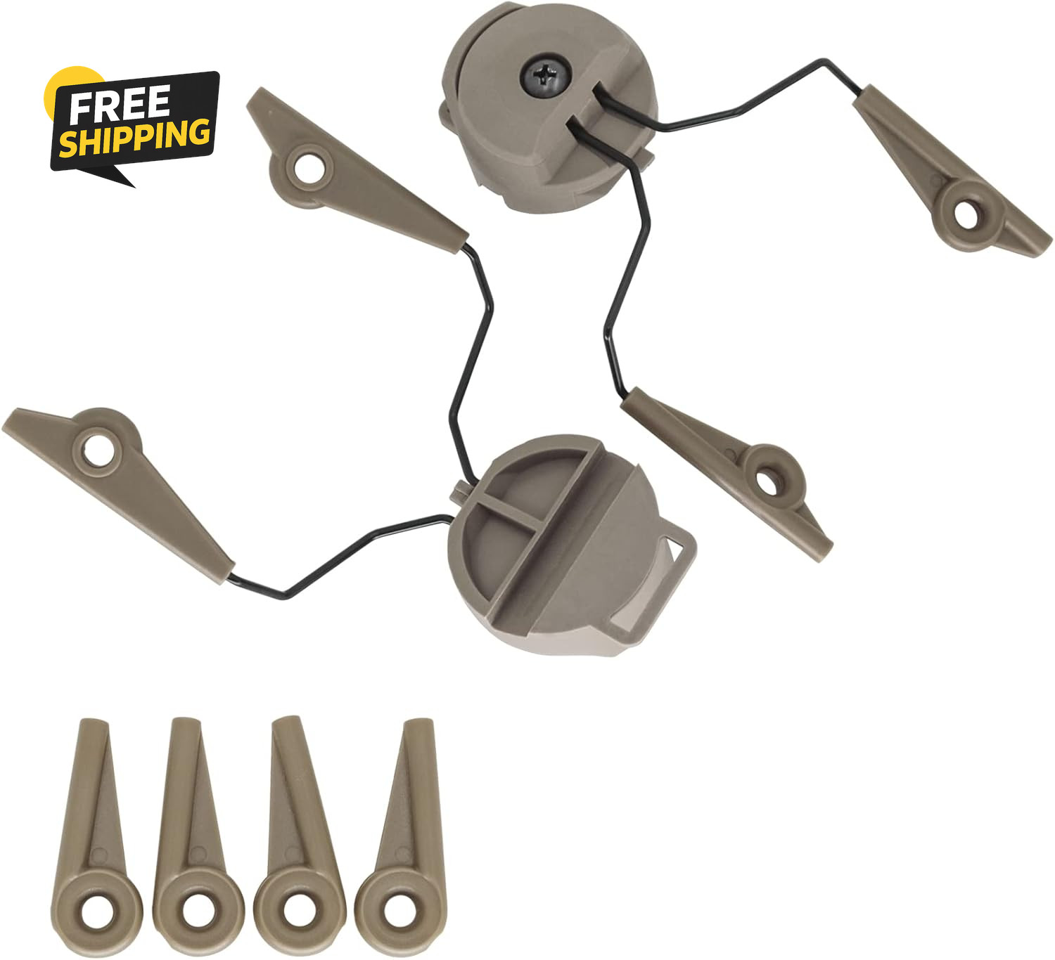 ARC Rail Adapters Accessories for Walker Electronic Earmuffs,1Pair Tan Mounting