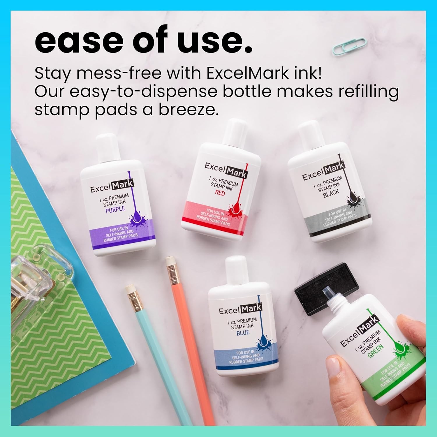 Self Inking Stamp Refill Ink 1 Ounce Black