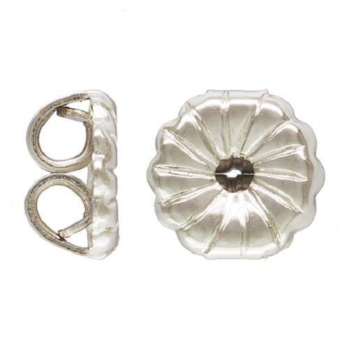 .925 Sterling Silver Easy Grip Swirl Earring Backs Lot of 2, 4, 6 in 3 Sizes