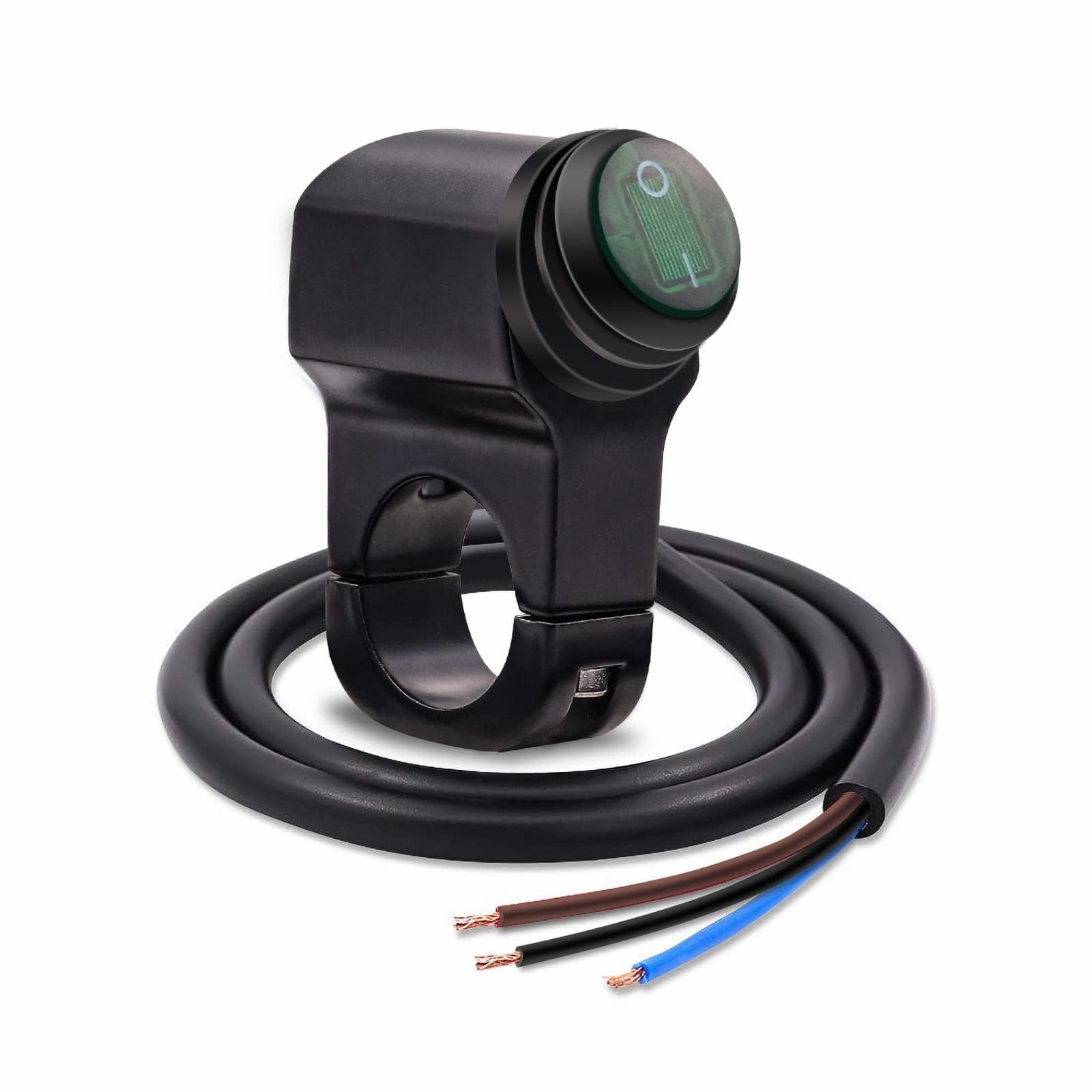 1 PCS 7/8 Inch 22mm Motorcycle Handlebar Light Fog On Off Button Switch Green