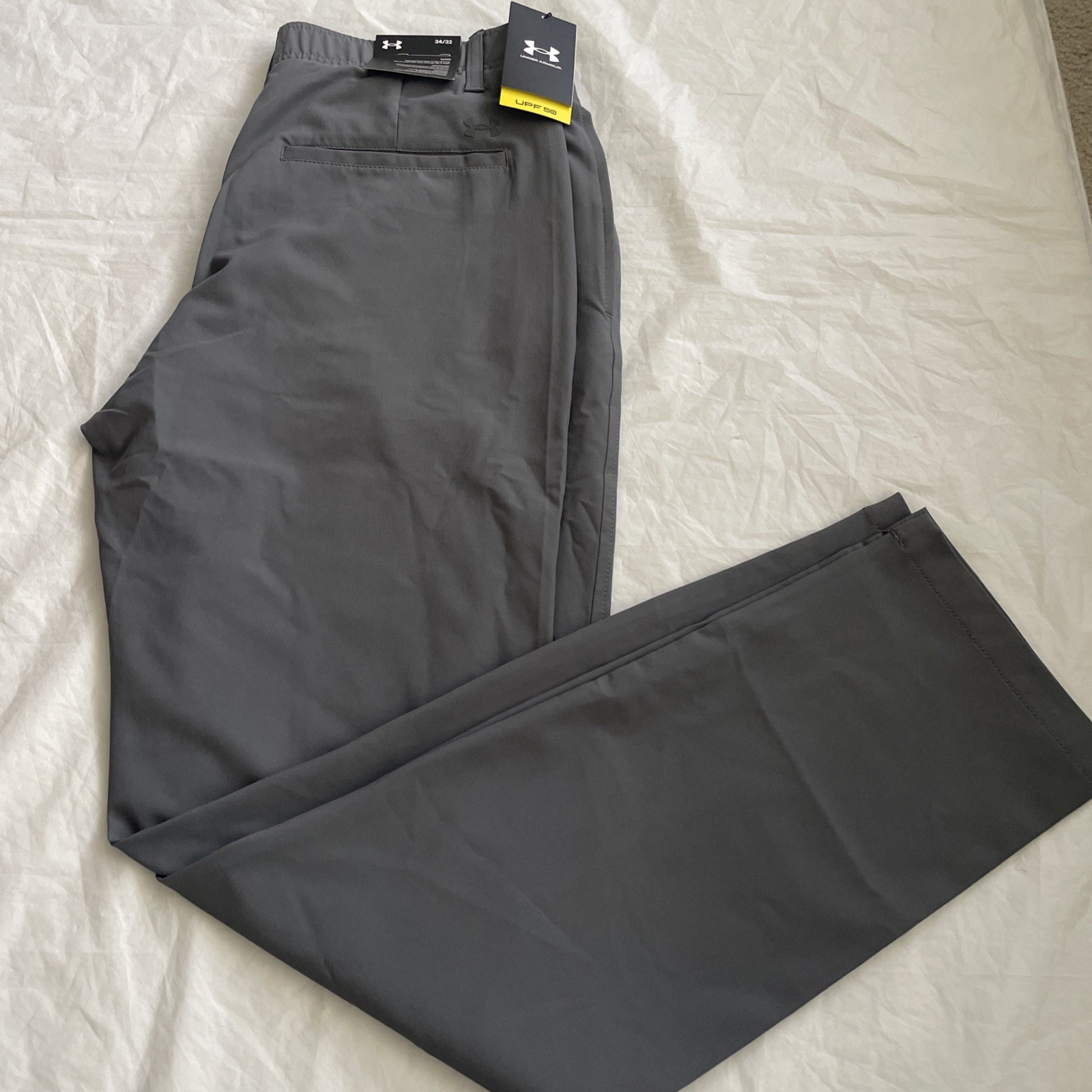 Under Armour UA Golf Tapered Pant Men’s 34Wx32L Gray Performance Stretch 1377301