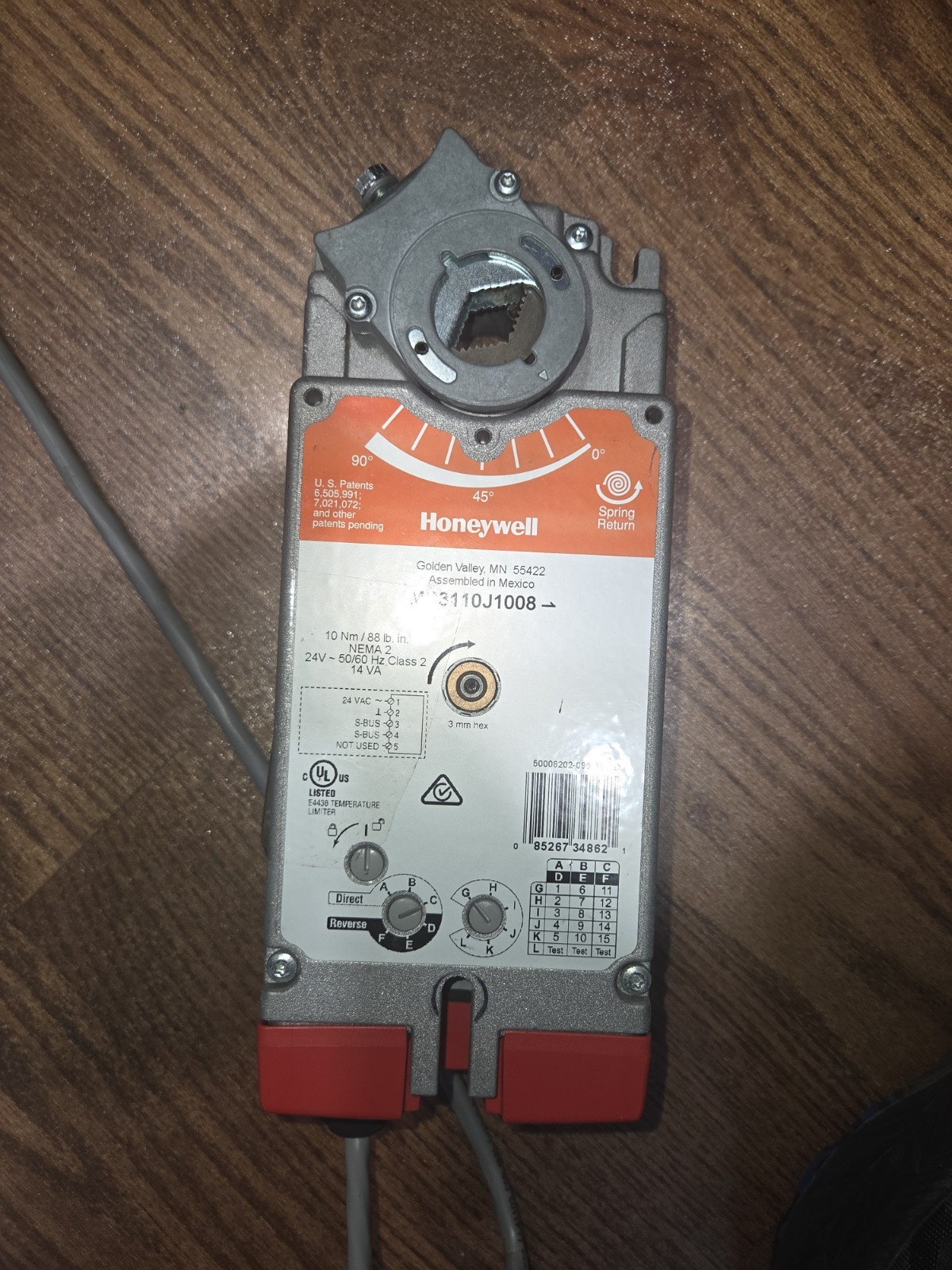 Honeywell MS3110J1008 Actuator, Damper Motor, Control