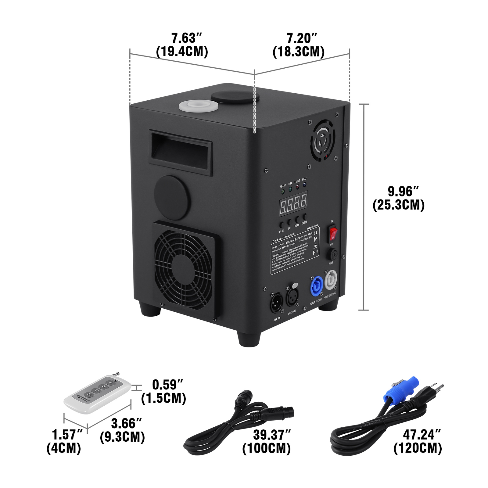 2pcs 750W Cold Spark Machine Stage Effect DMX Firework DJ Event Party Wedding