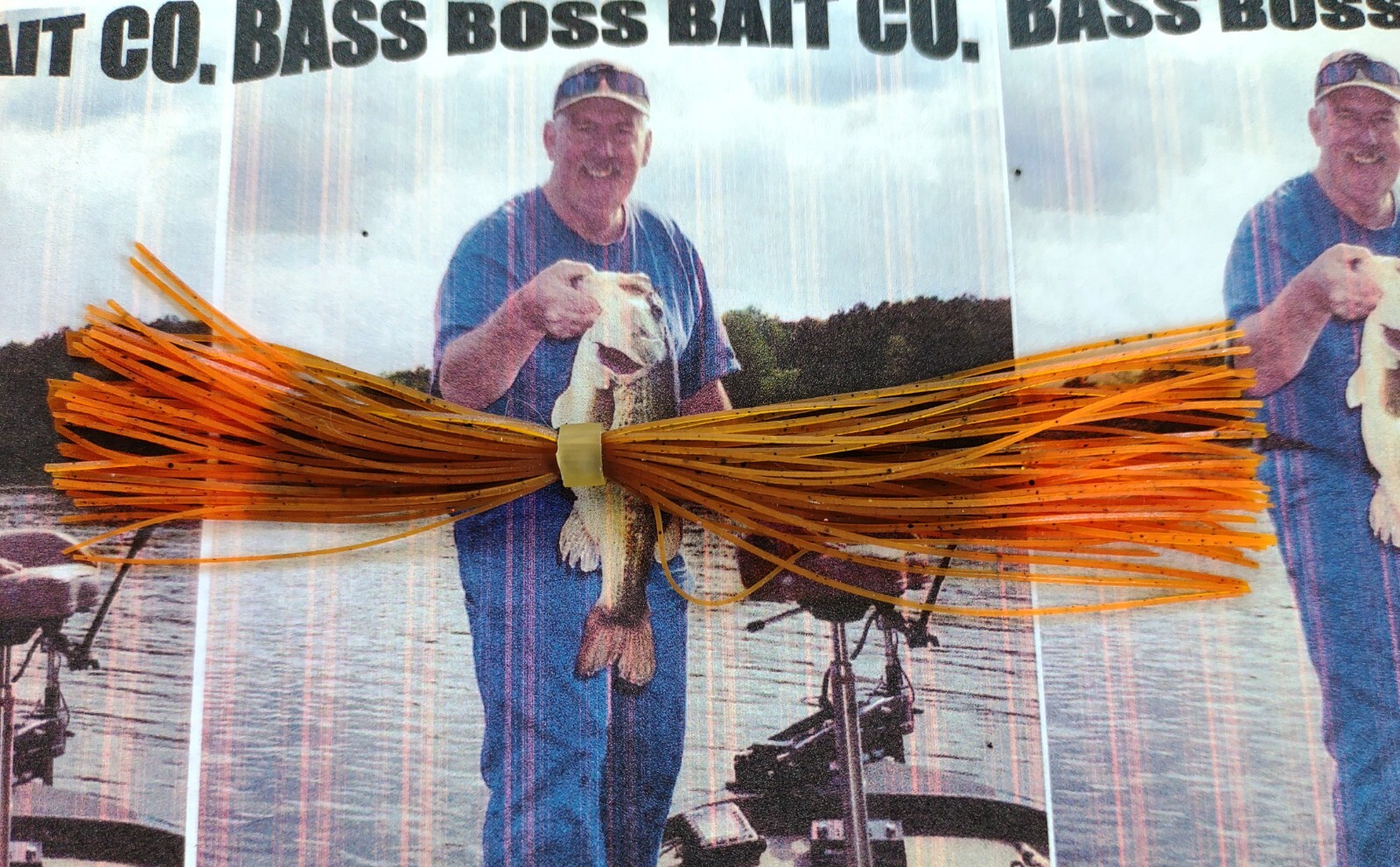 10 COUNT BASS BOSS SILICONE FISHING SKIRTS -  PUMPKIN WITH ORANGE TIPS
