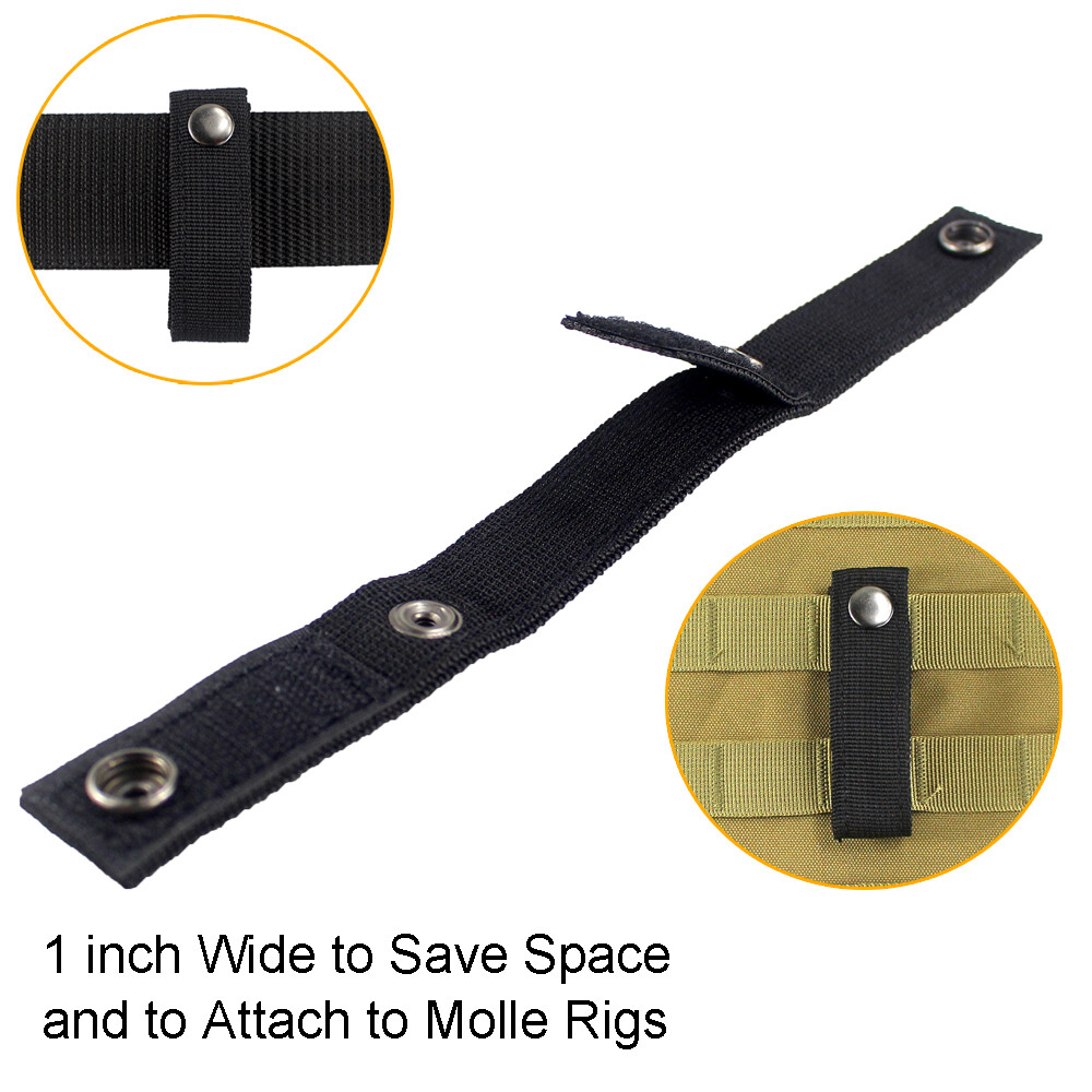 Tactical Duty Belt Molle Handcuff Strap Case 1" Webbing Strap Holder Strong Snap