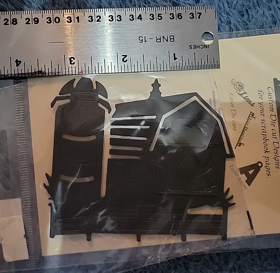 Scrapbooking LASER Die CUT Amish BARN Walnut Sugar Creek Berlin Millersburg blk.