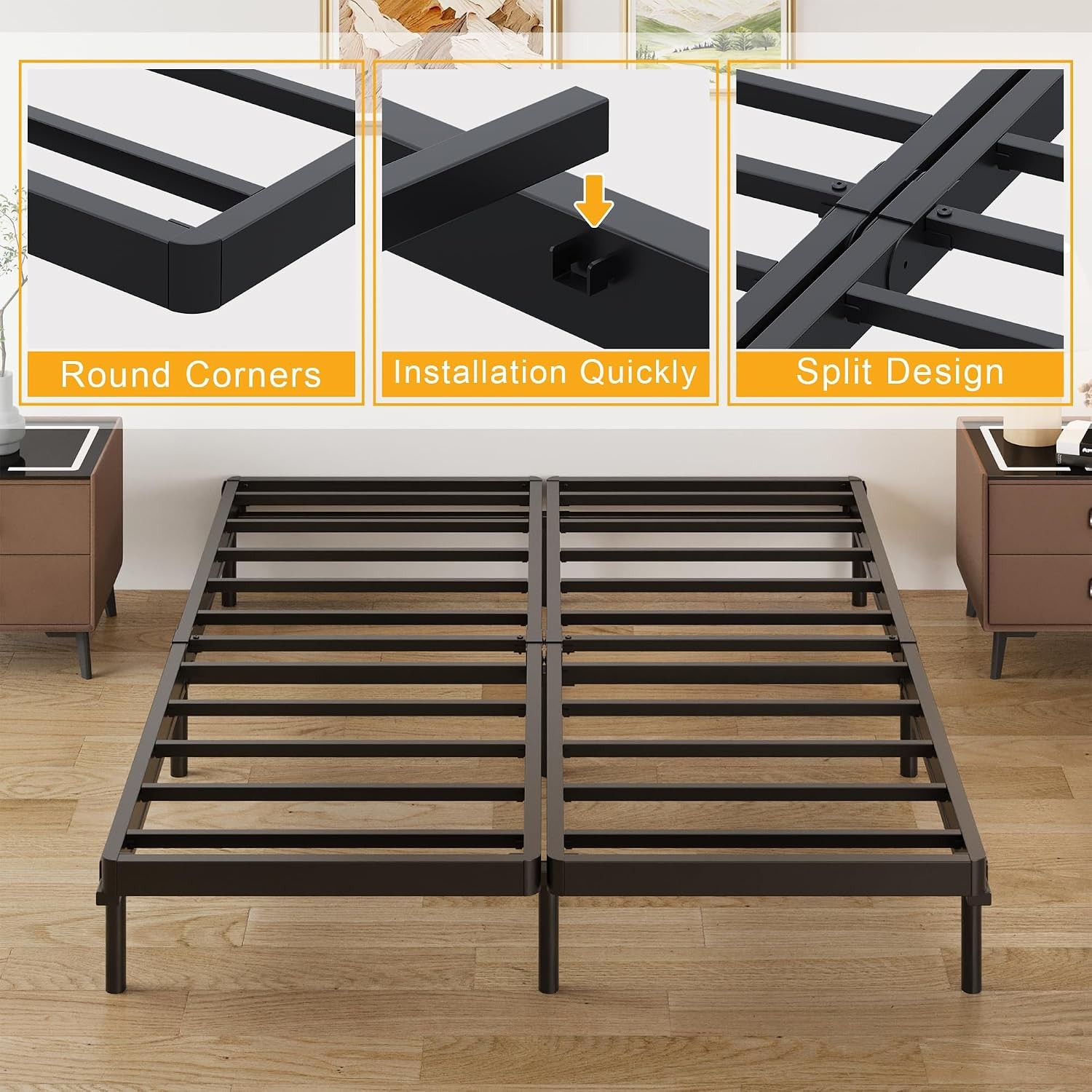 2 Inch Split Full Size Box Spring Low Profile Heavy Duty Metal Full Size Bunkie