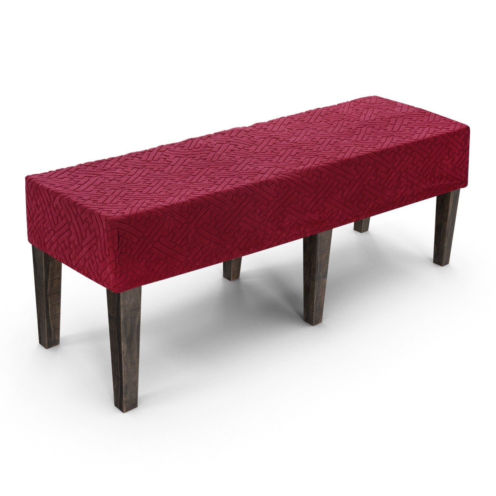Waterproof Dining Bench Cover, 42 - 54" Stretch Bench Seat Cover [Wine Red]