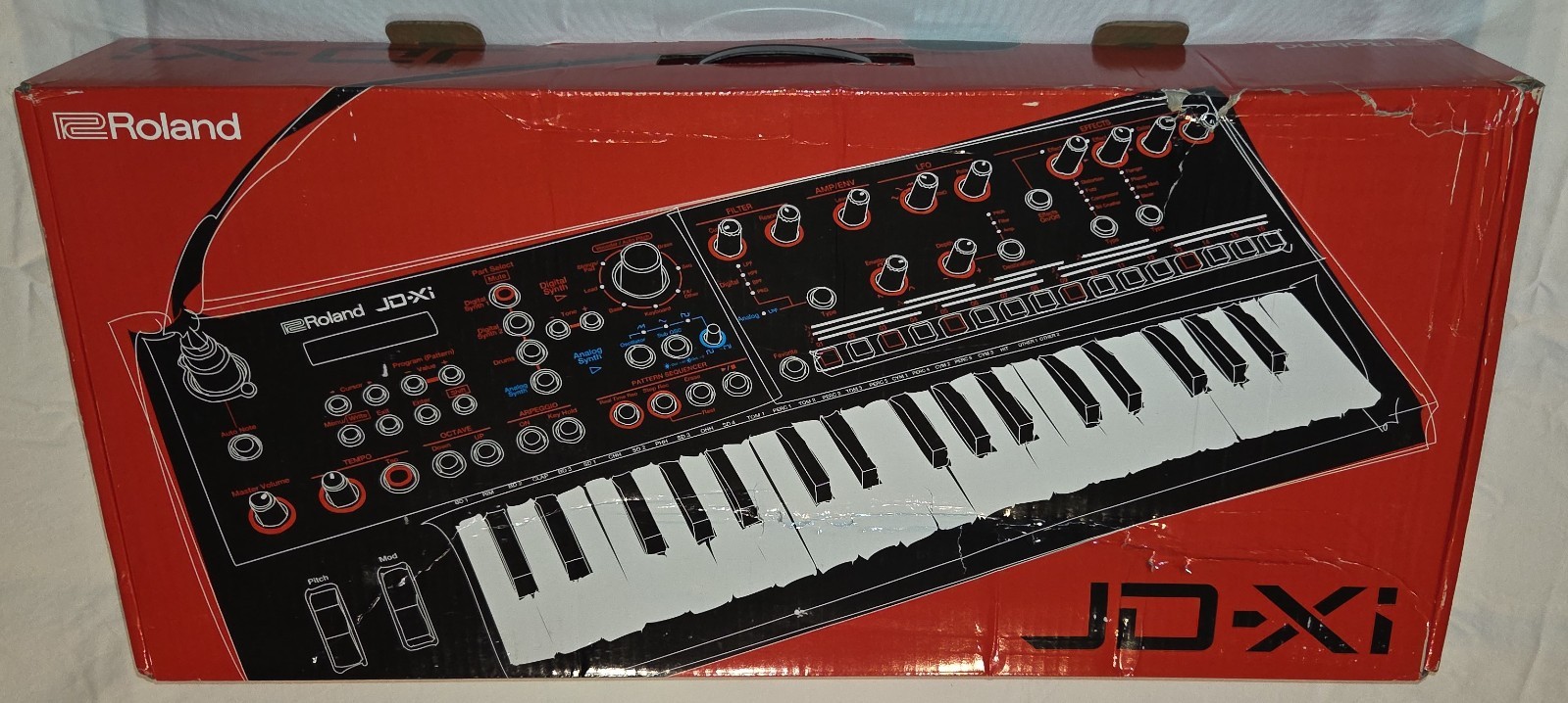 Roland JD-Xi Synthesizer w/ Gooseneck Mic, Power Supply, USB Midi, and Manual