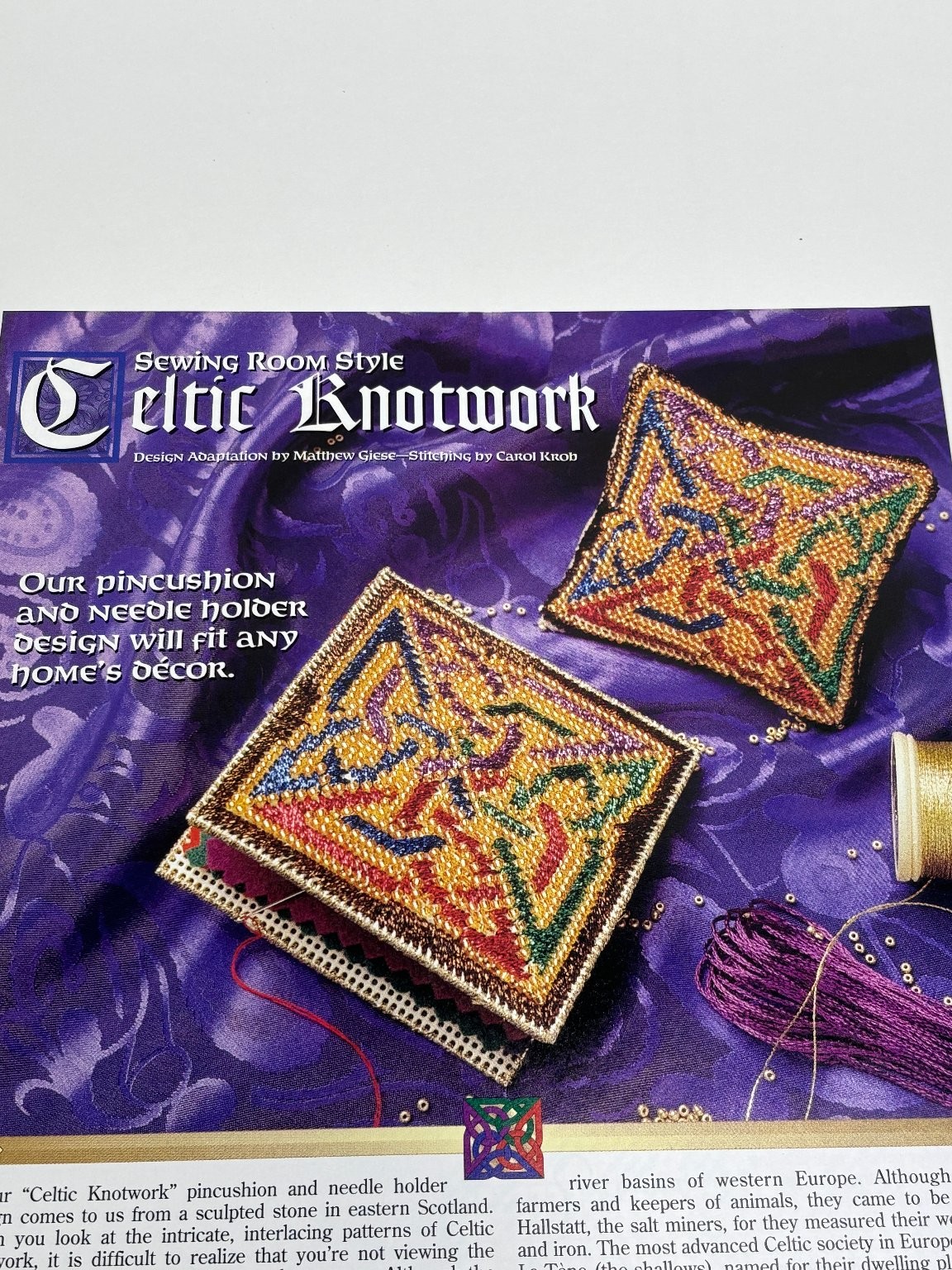 Celtic Knotwork Plastic Canvas Pattern Pages from Magazine