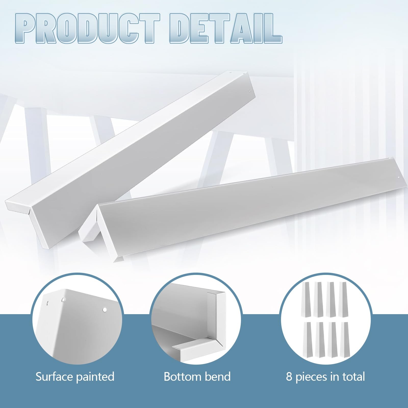 8 Pcs Aluminum Siding Corners 8 Inch Outside White Corner Caps white