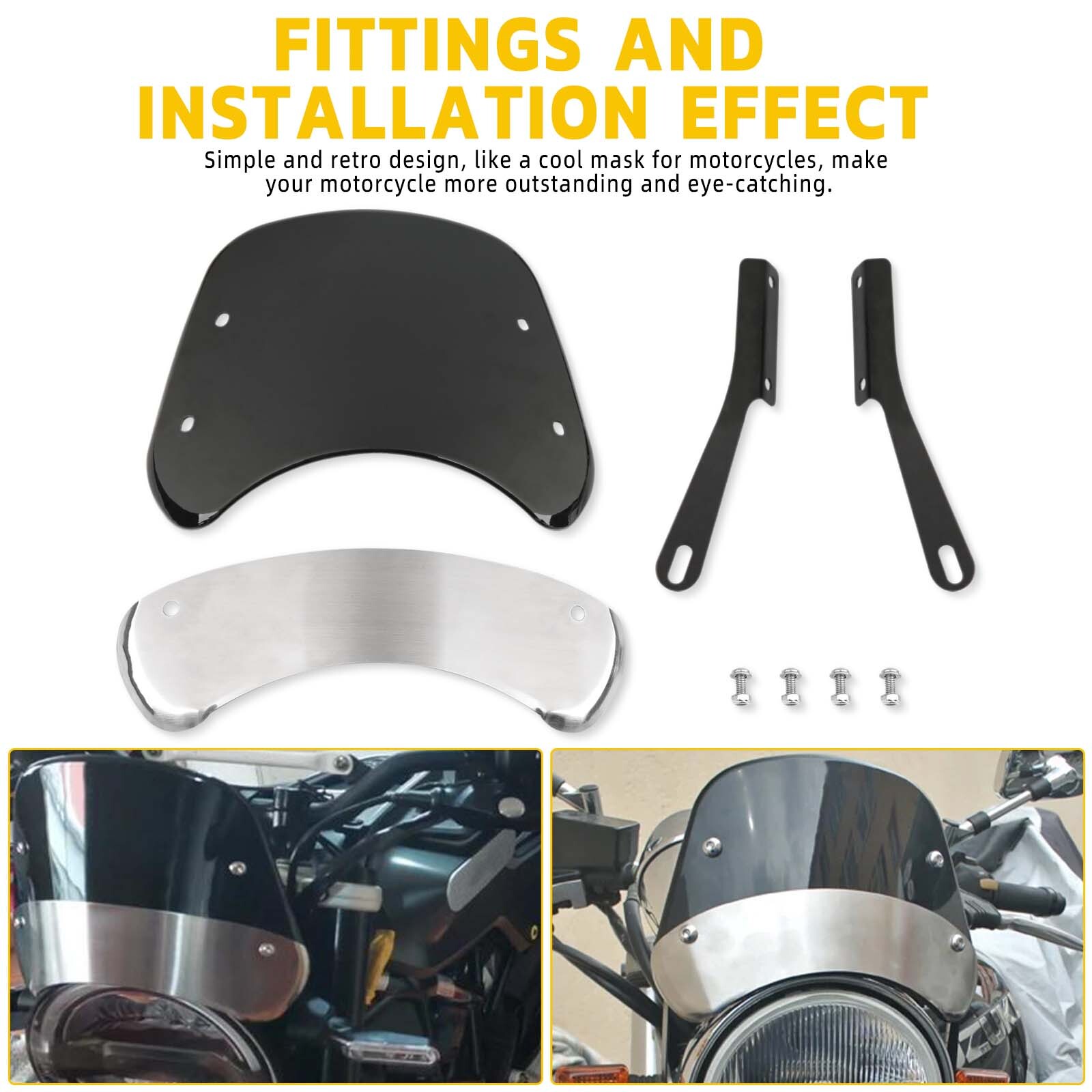 Motorcycle 5-7'' Headlight Fairing Windshield Windscreen For Suzuki TU250 TU250X