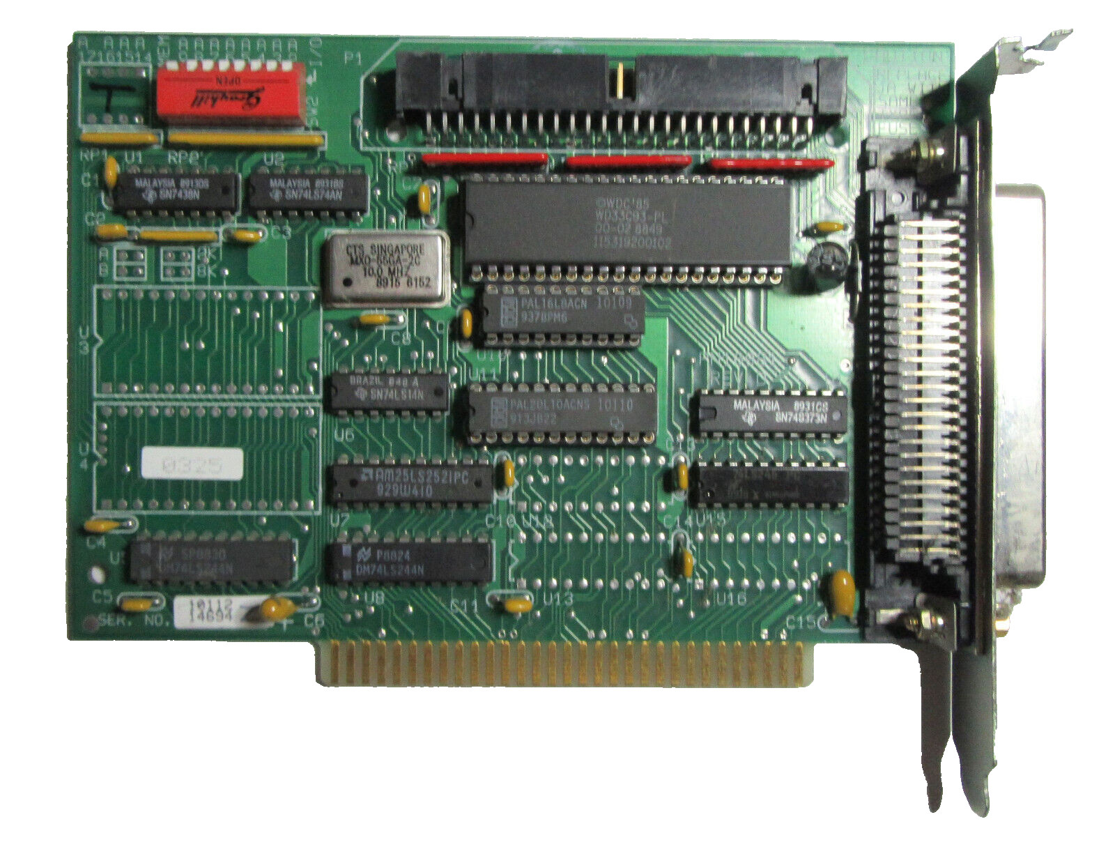 Genuine Vintage Emerald Systems 10081 Rev.D 8-Bit ISA SCSI Adapter