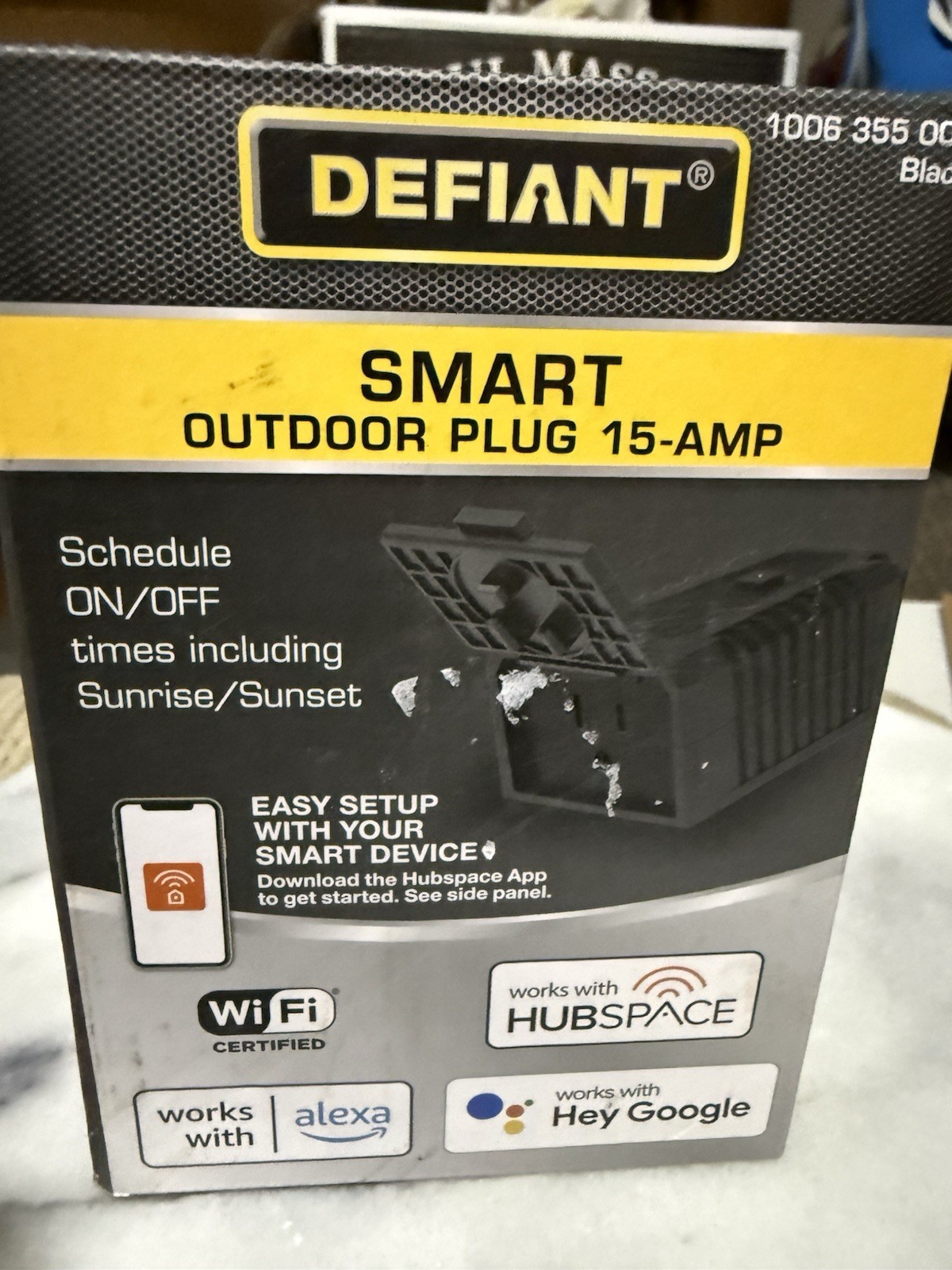 DEFIANT 15 Amp 120-Volt Smart Wi-Fi Bluetooth Outdoor Plug w/ Single outlet New