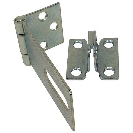 Fixed Staple Hasp, Zinc Plated, 1-1/2Inl, Hasp Height: 13/16", 39Dz92