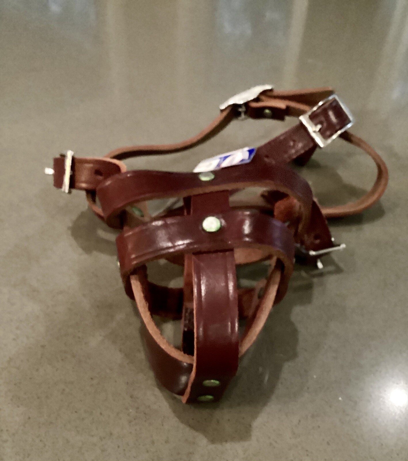 Omnipet No Bite Real Leather Muzzle 14” around snout measurement
