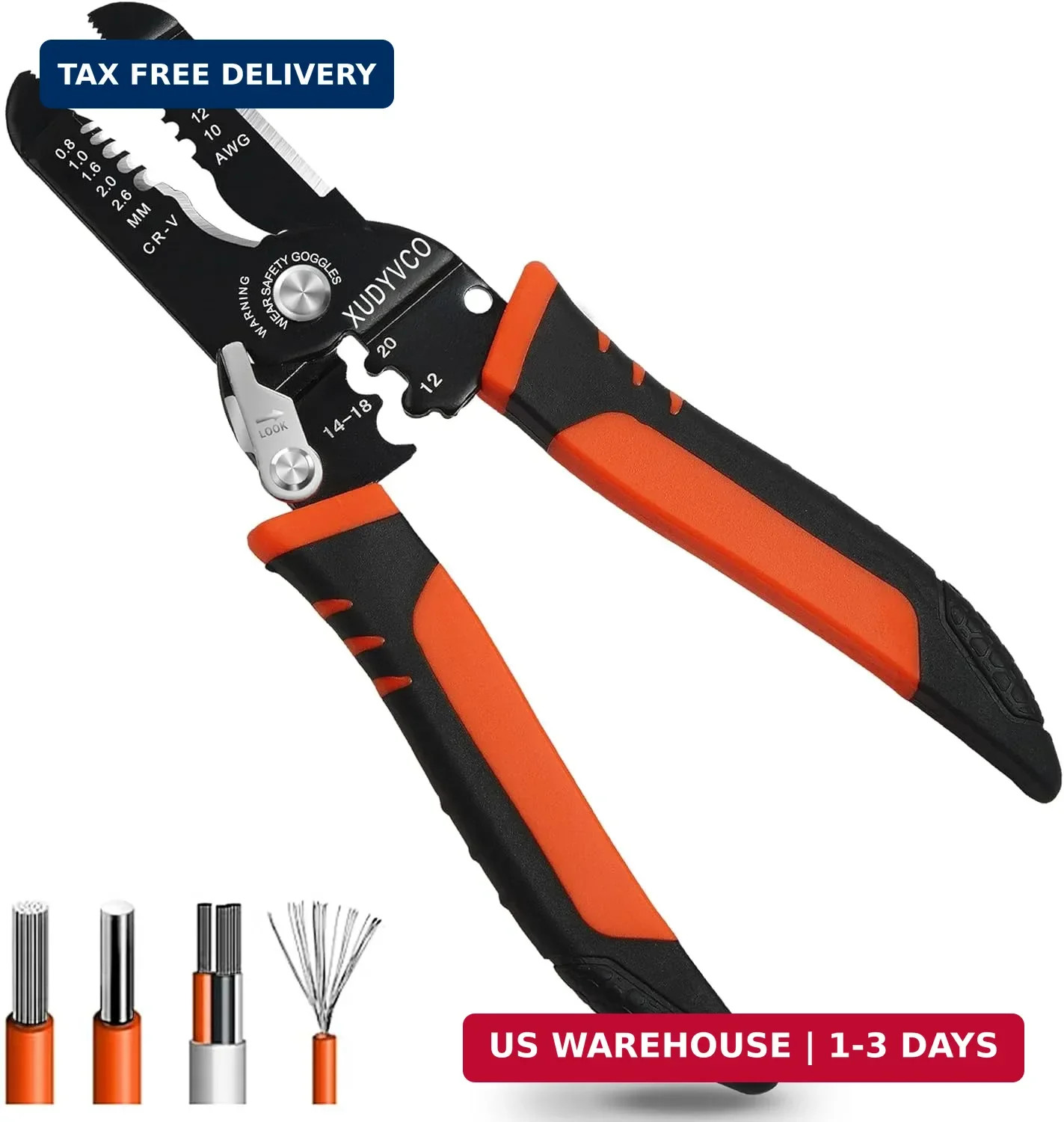 XUDYVCO 5-In-1 Wire Stripper Tool, 3rd Generation Wire Strippers for 10-20 AWG E