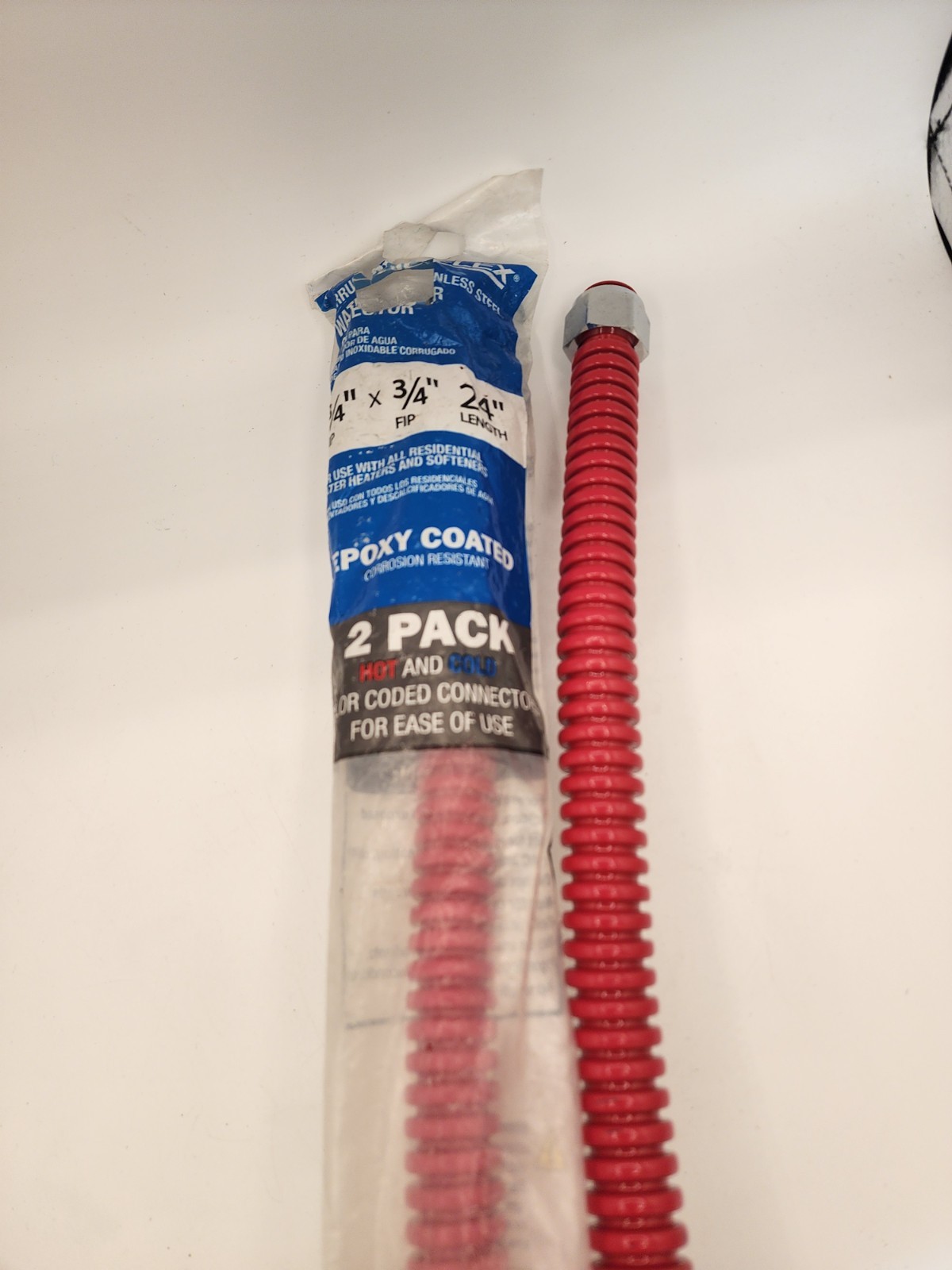 (2-Pk) Home-Flex Corrugated Water Heater Connector 3/4" FIP x 24"