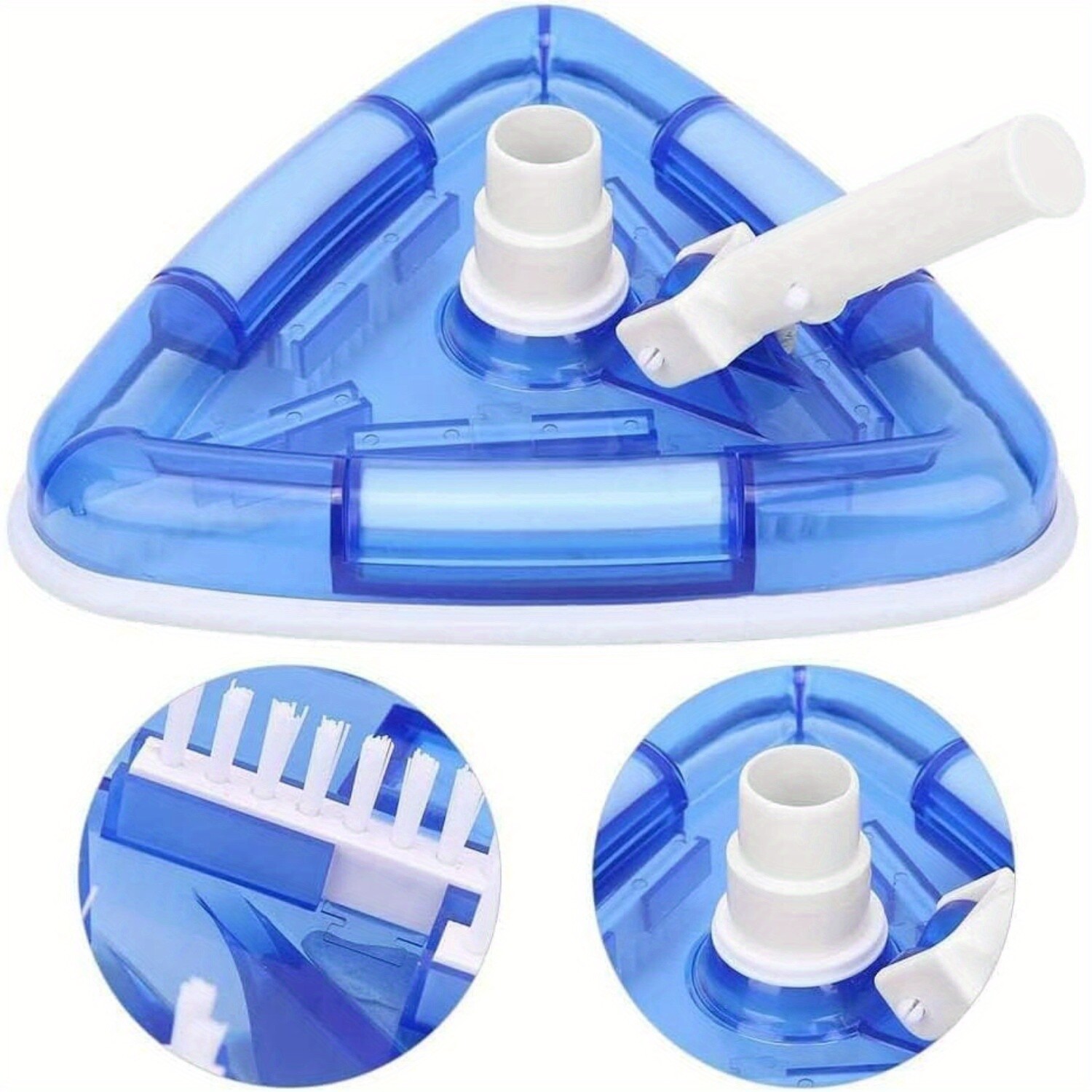 11.4" Weighted Transparent Triangular Pool Vacuum Head w/ Swivel Hose Connection
