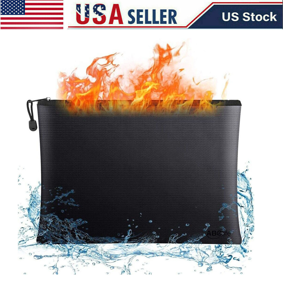 2000℉ Fire Proof money Bag Fireproof Document Pouch Waterproof Safe Cash US