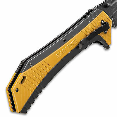 12" Huge Assisted Opening Folding Pocket Knife Stonewashed with Pocket Clip