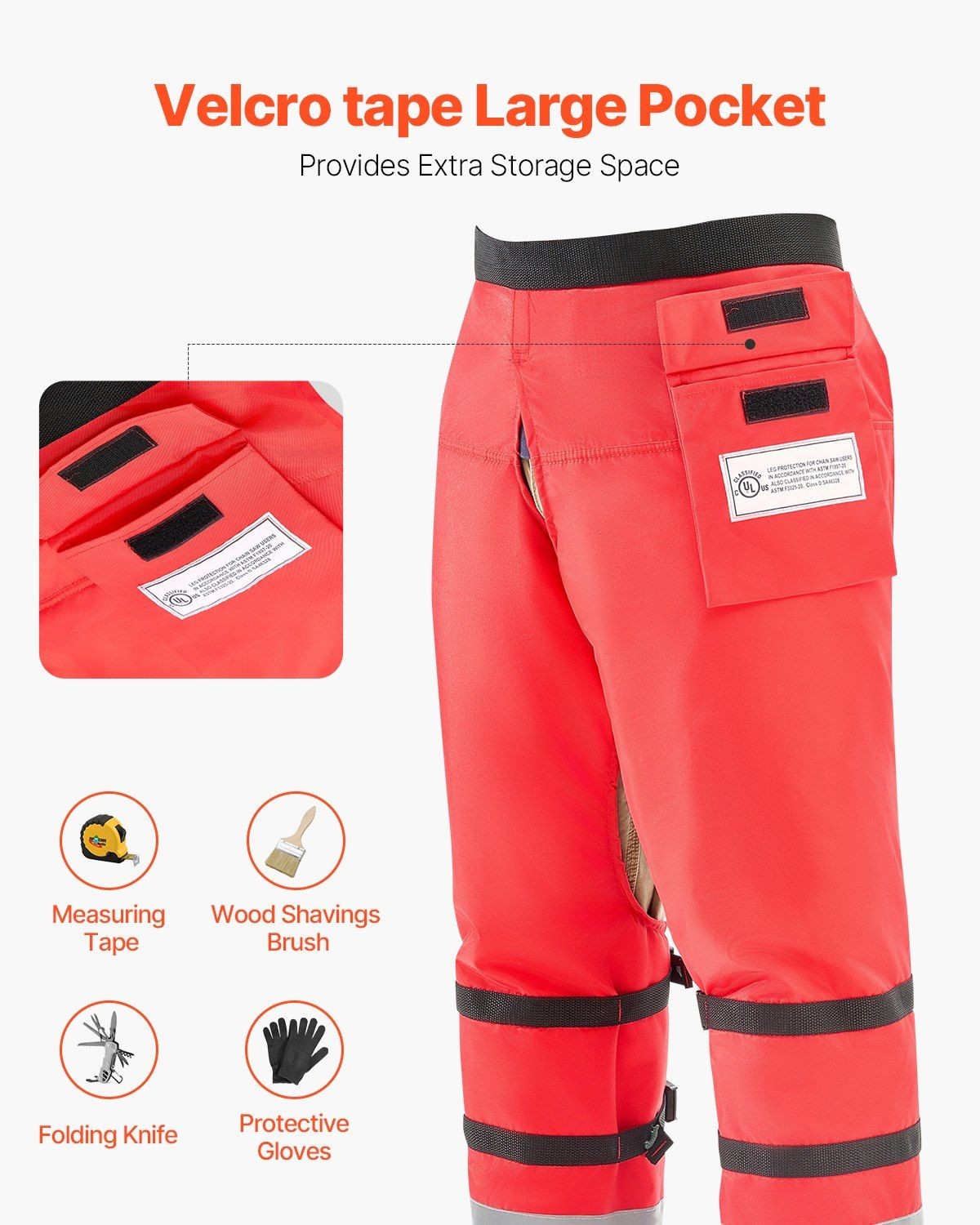 8-Layer Apron-Style 39.7in Chainsaw Chaps Class D Ultimate Guard