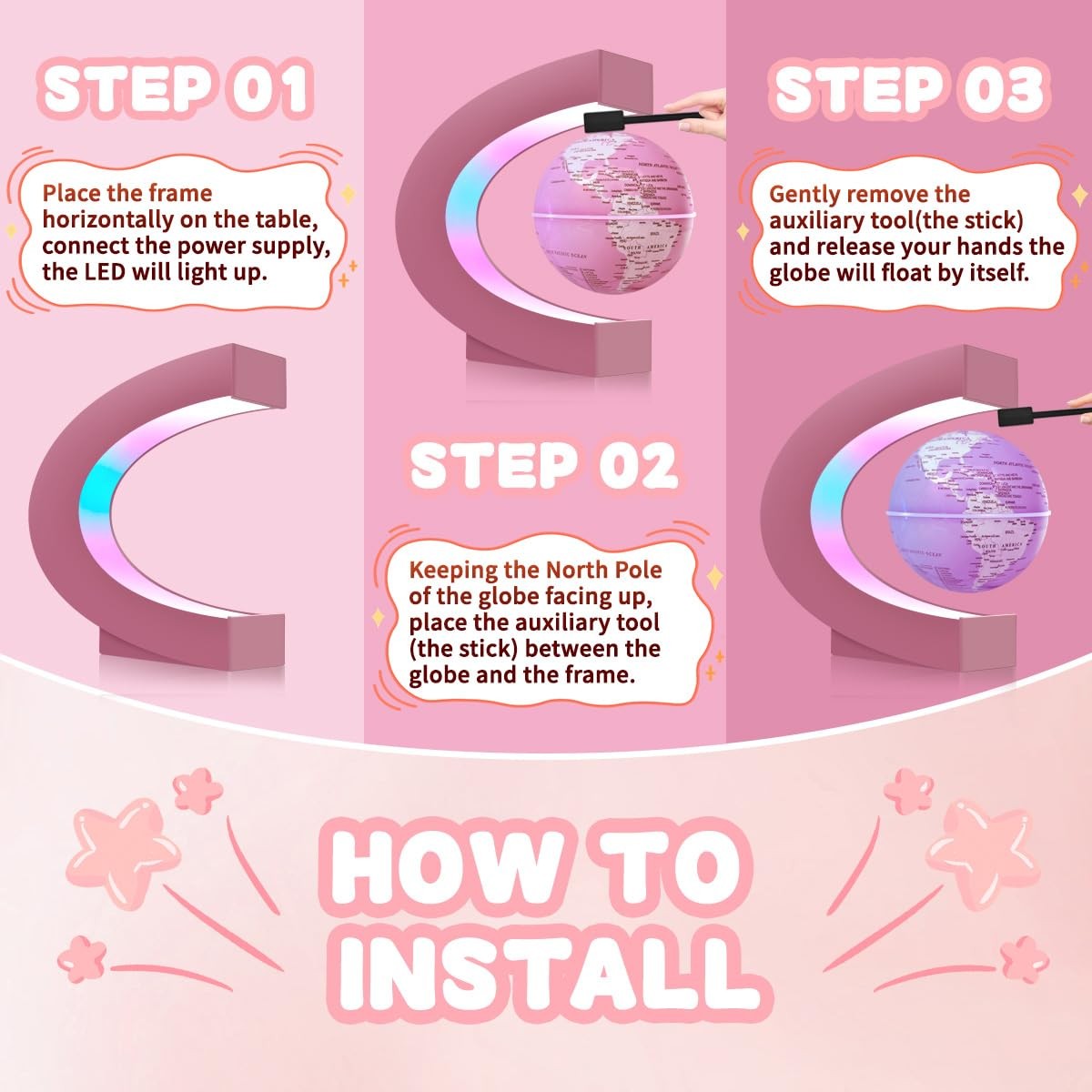 Magnetic Levitating Floating Globe Lamp with 7 Colors, Cool Tech Gadgets Gift...