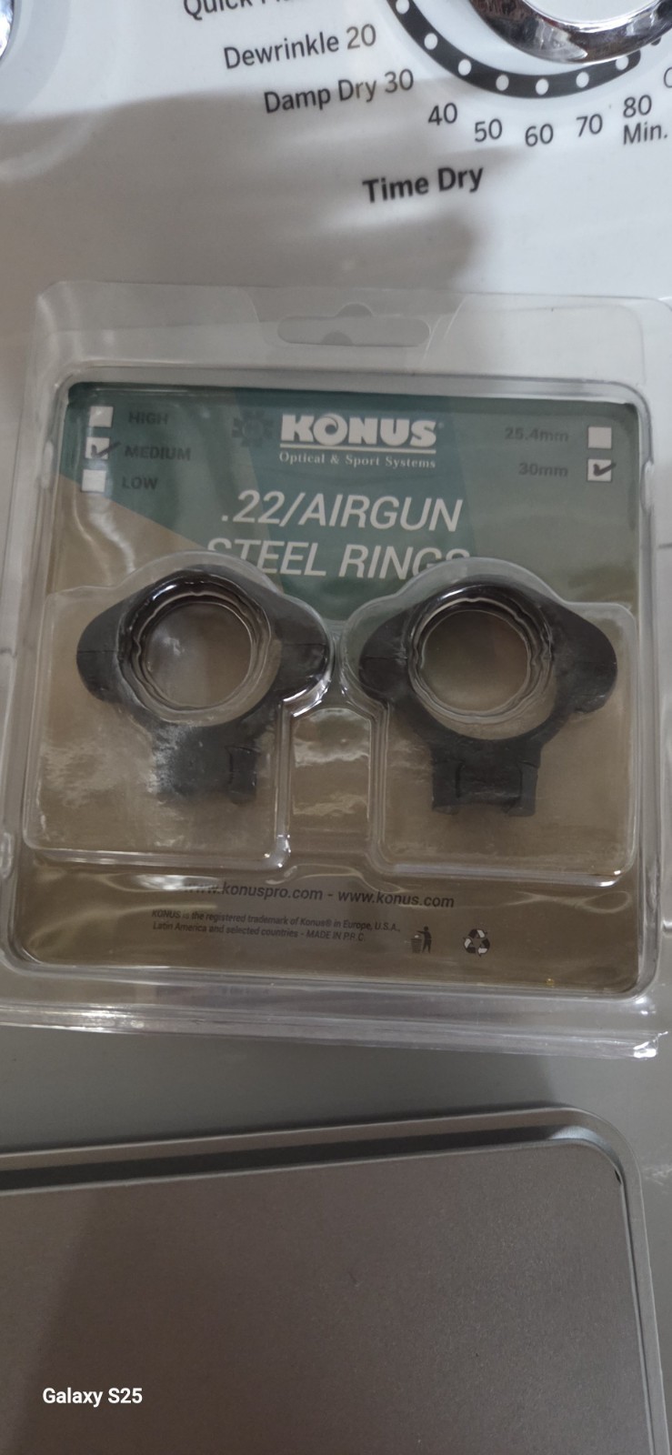 Konus Optical & Sport Systems 30mm Medium . 22/Airgun Steel Rings #7419