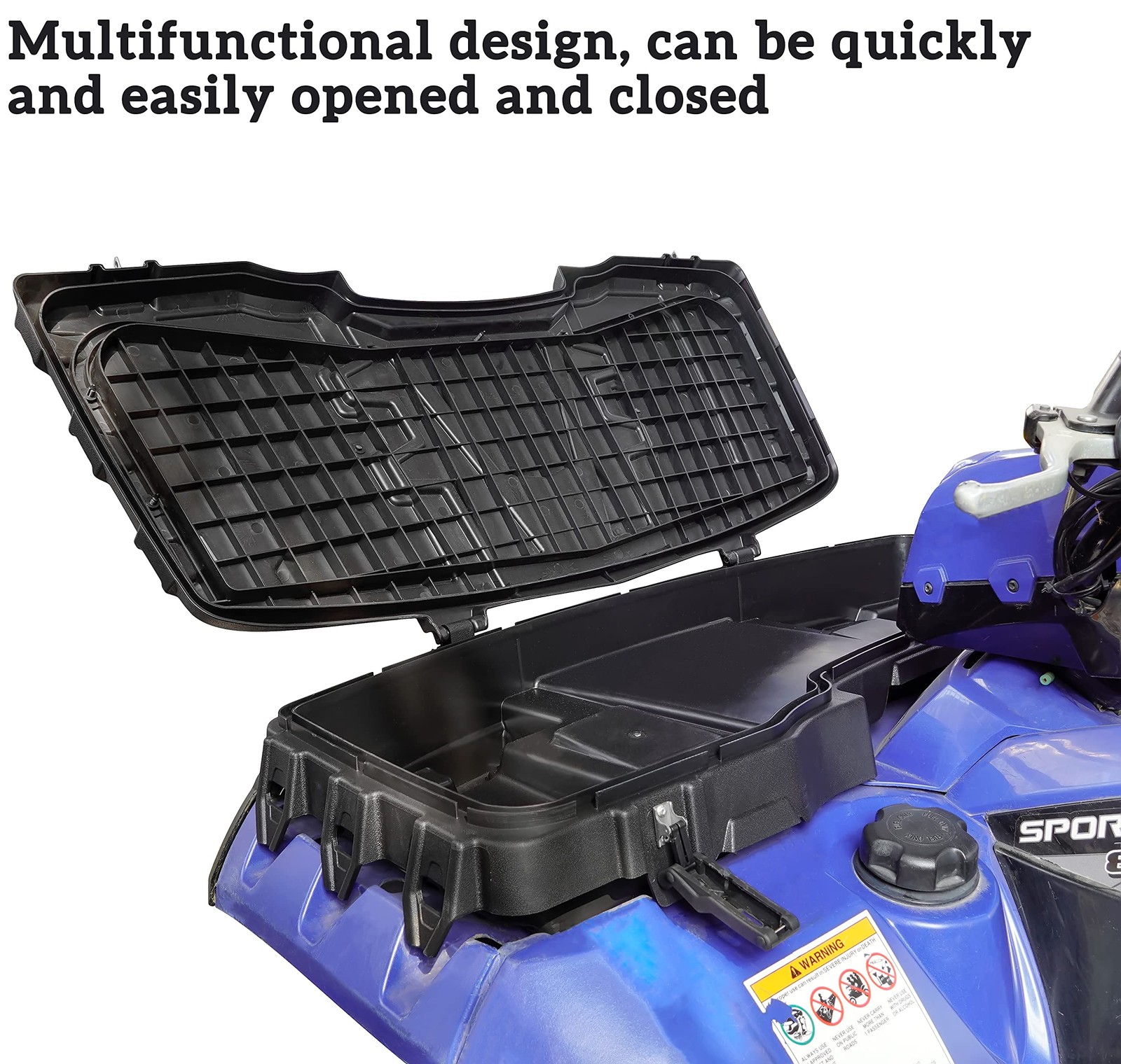 SAUTVS Front Storage Box for Sportsman 2009-2024, Lockable Front Cargo Box for