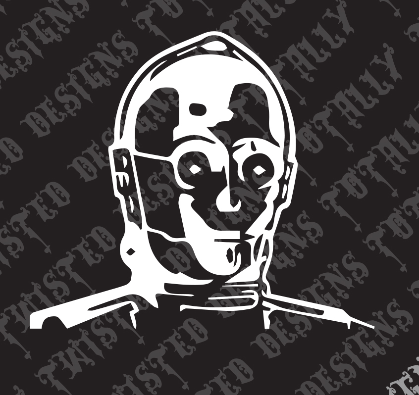 Star Wars C3PO car truck vinyl decal sticker cool jedi vader han solo luke leia