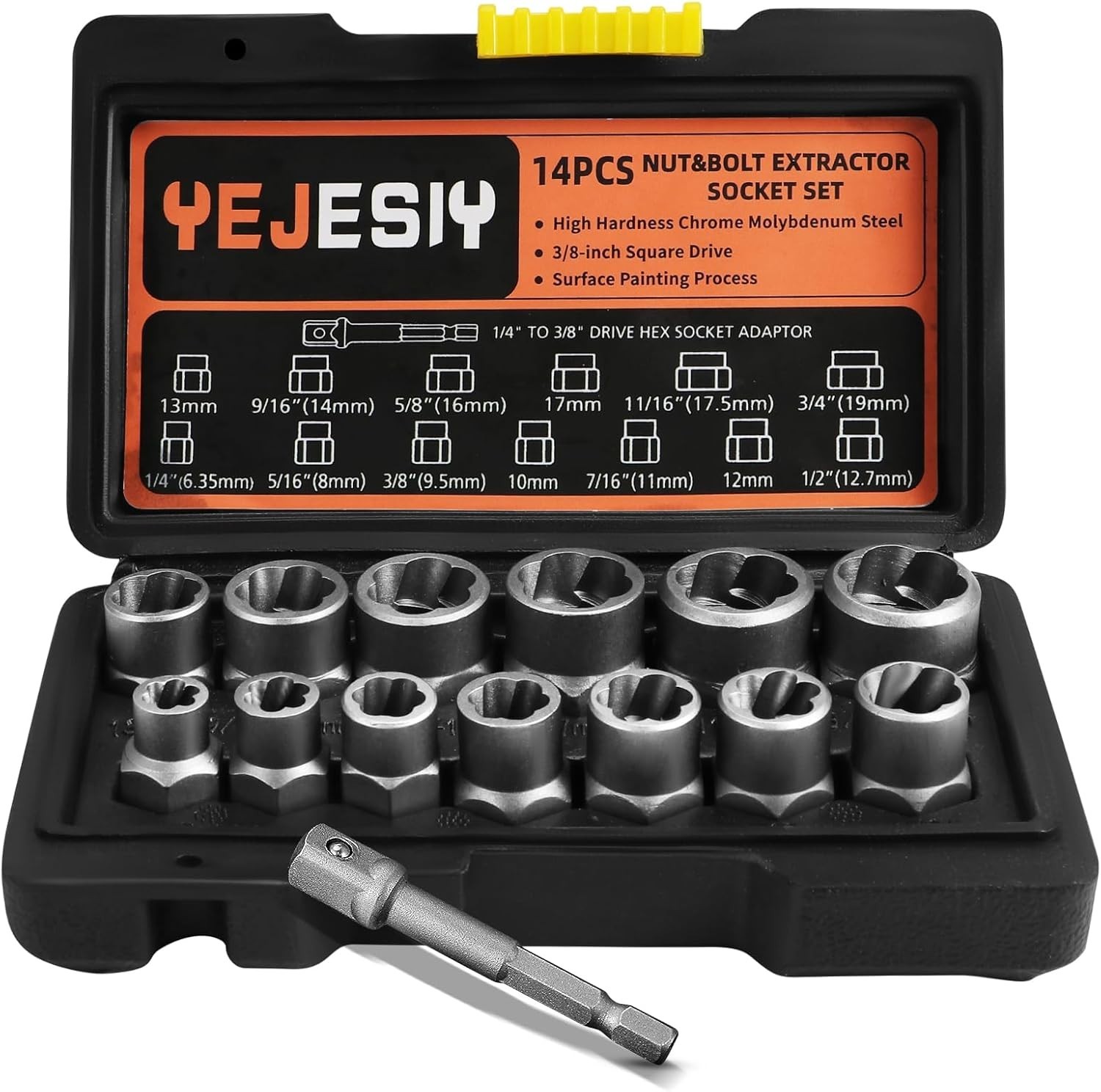 Extractor De Tornillos Barridos 13 Piezas 8-19 MM Juego Llaves Vaso Pernos Kit