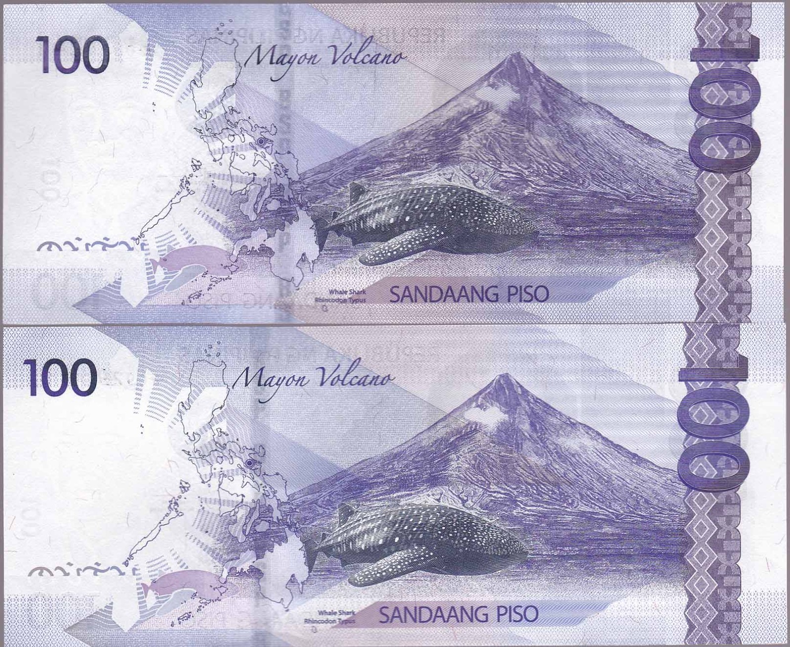 Philippines 100 Piso 2017 + 2028 Star/ Replacement note Uncirculated (2 notes)