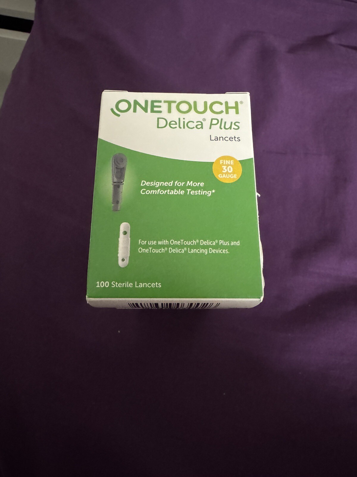 300 Count (3 Boxes Of 100) OneTouch Delica Plus Lancets Fine 30 Gauge