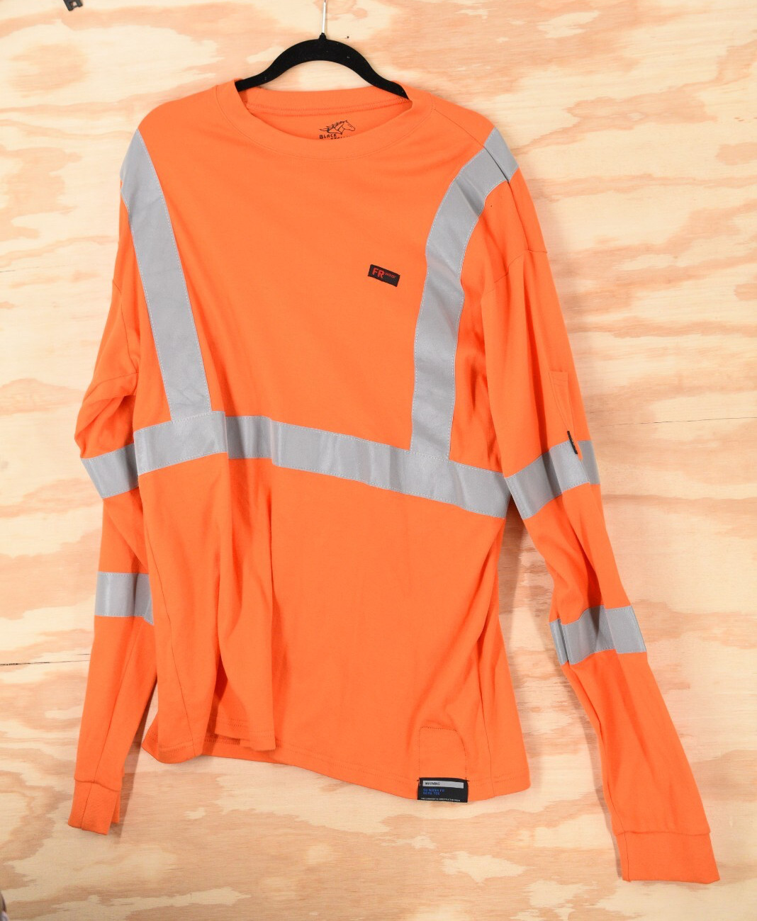 Black Stallion FR ARC 2  Orange Silver Reflective L/S T-Shirt Mens Large NWOT!!