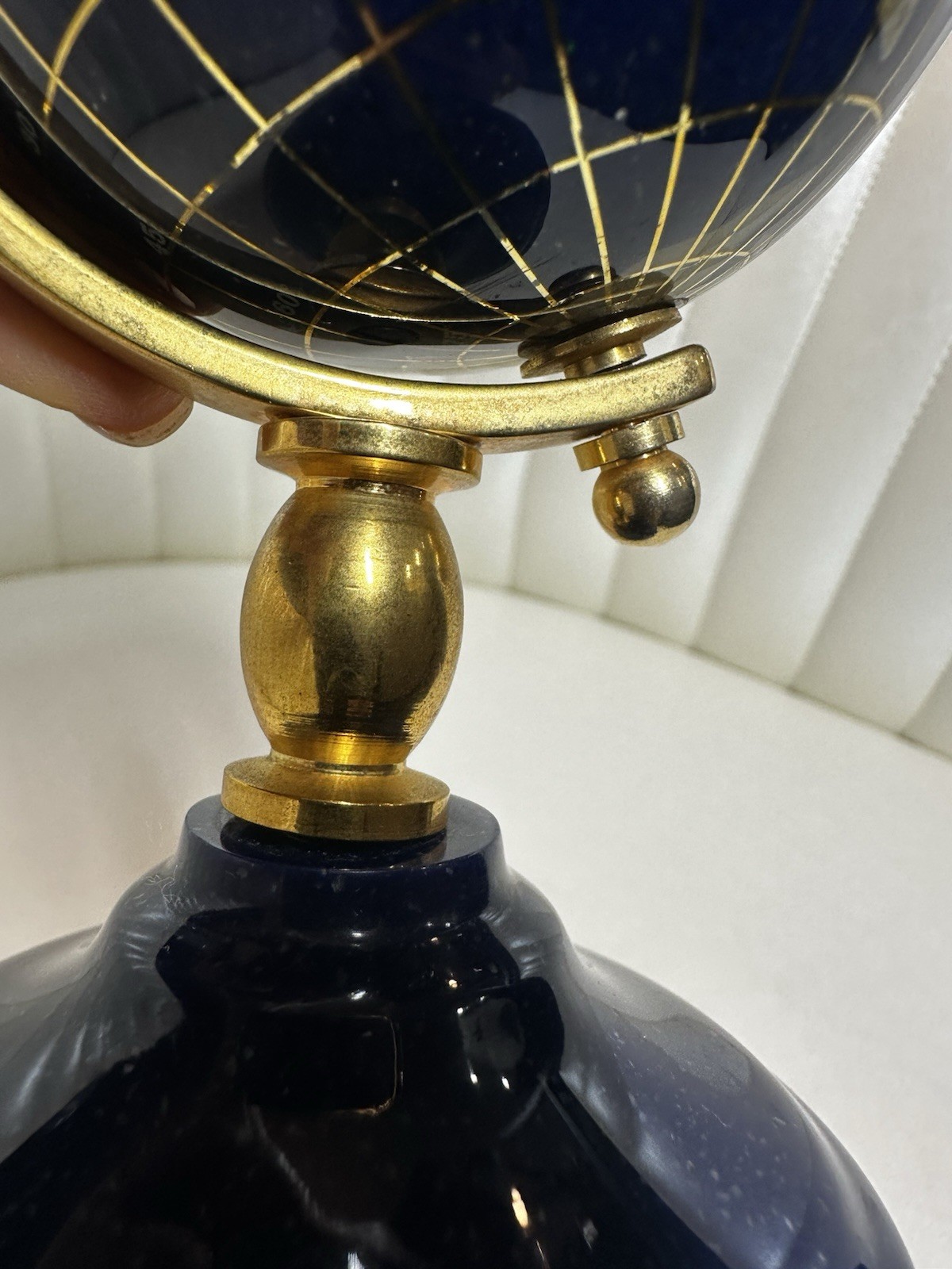 Lapis Lazuli Semi Precious Gemstone Inlay Globe Small 7”