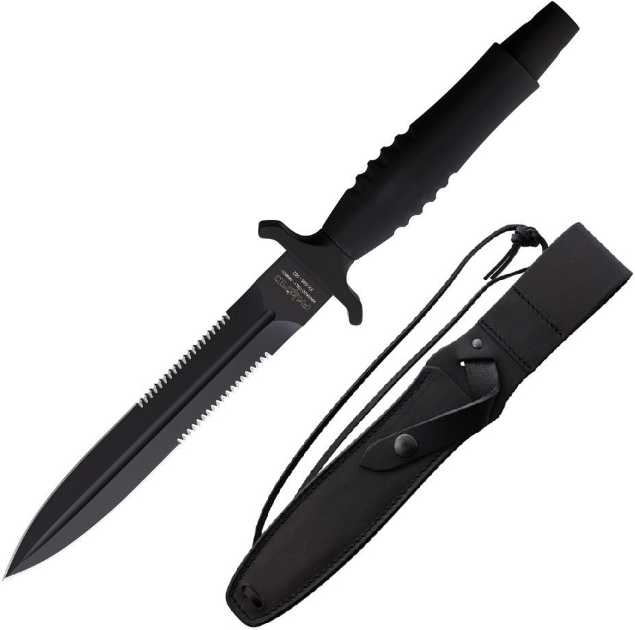 Fox Fixed Dagger 6.75" Part Serrated Bohler N690 Steel Blade Aluminum Handle